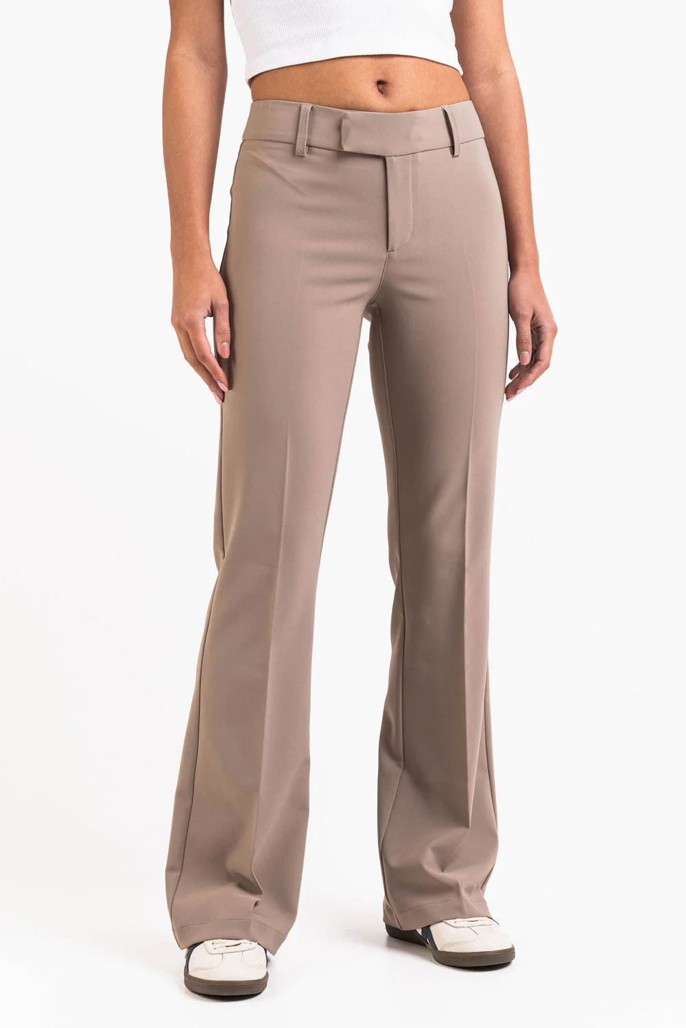 Ava 01Mid Bootcut Dressbukser - Beige