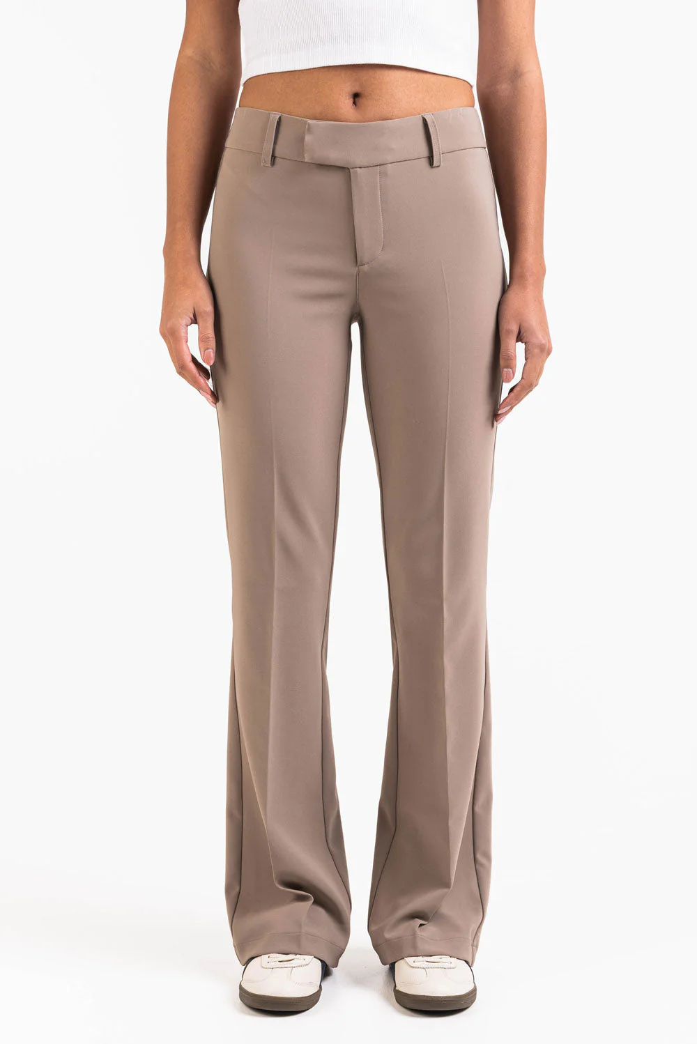 Ava 01Mid Bootcut Dressbukser - Beige - Image 3