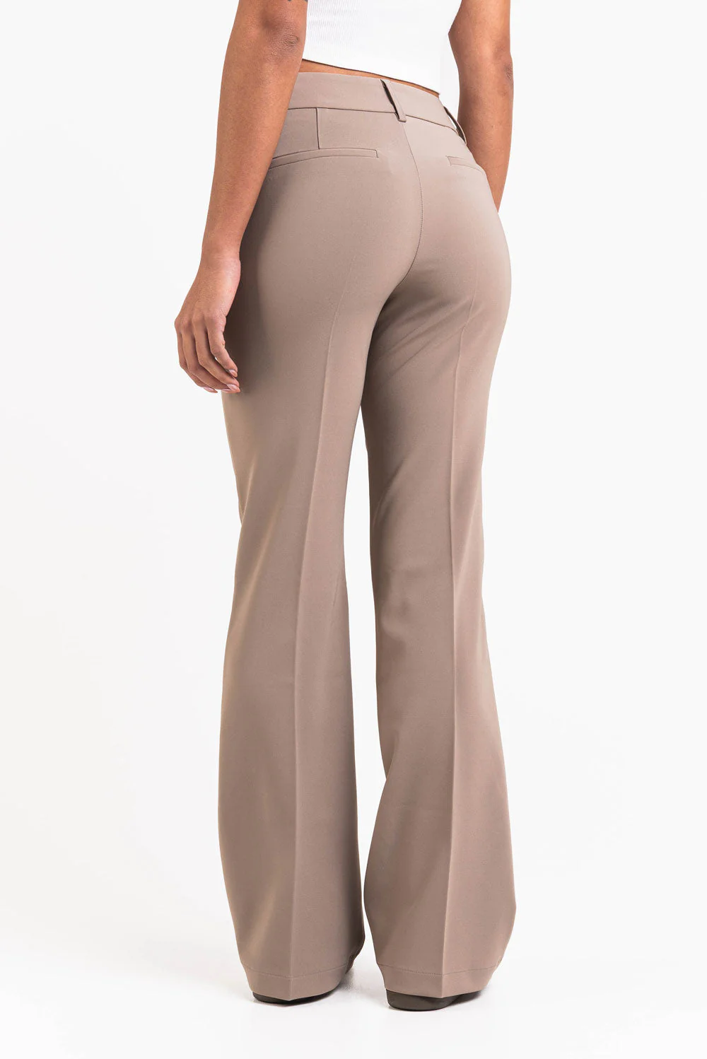 Ava 01Mid Bootcut Dressbukser - Beige - Image 5