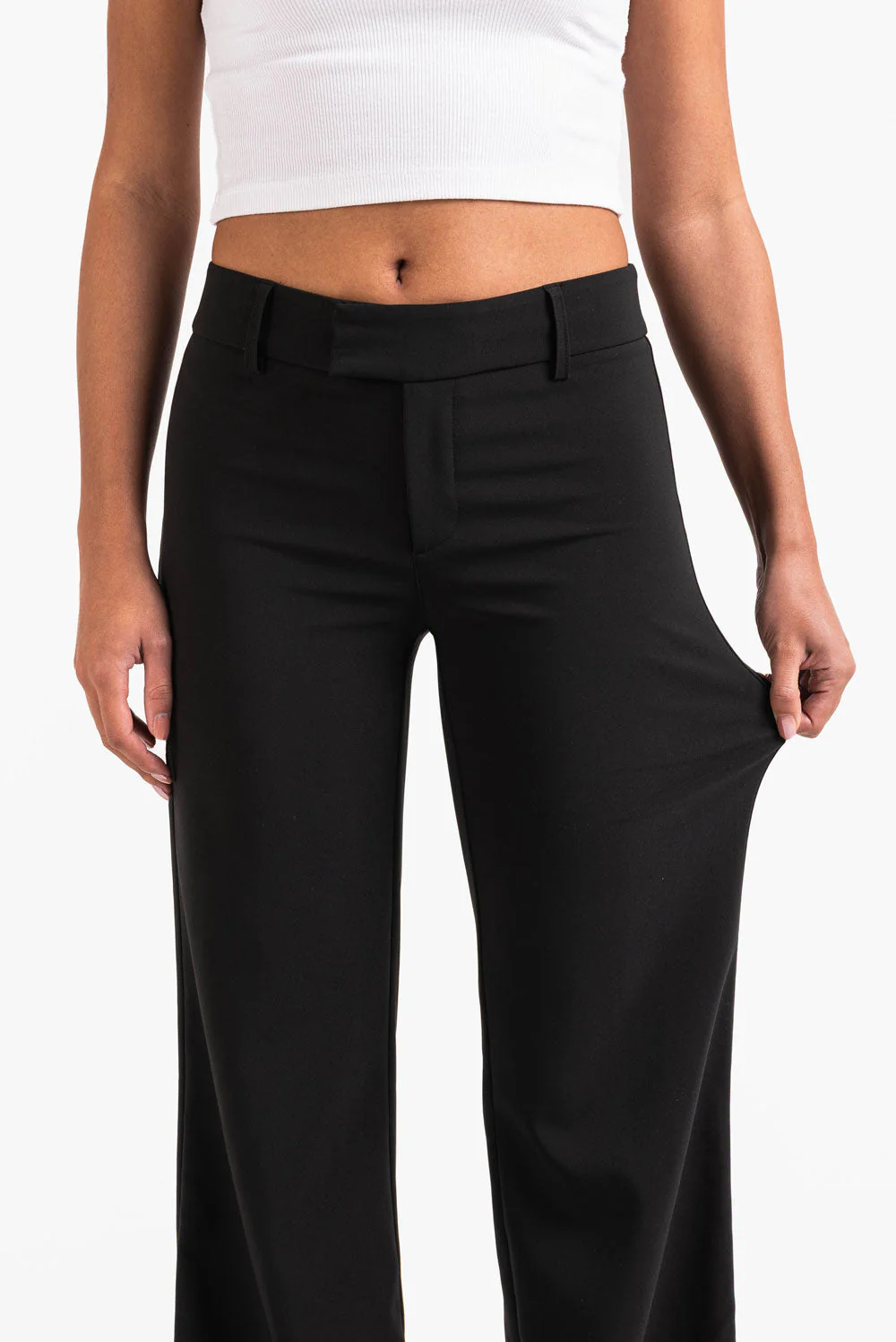 Ava 02Mid Flared Dressbukser - Black - Image 4