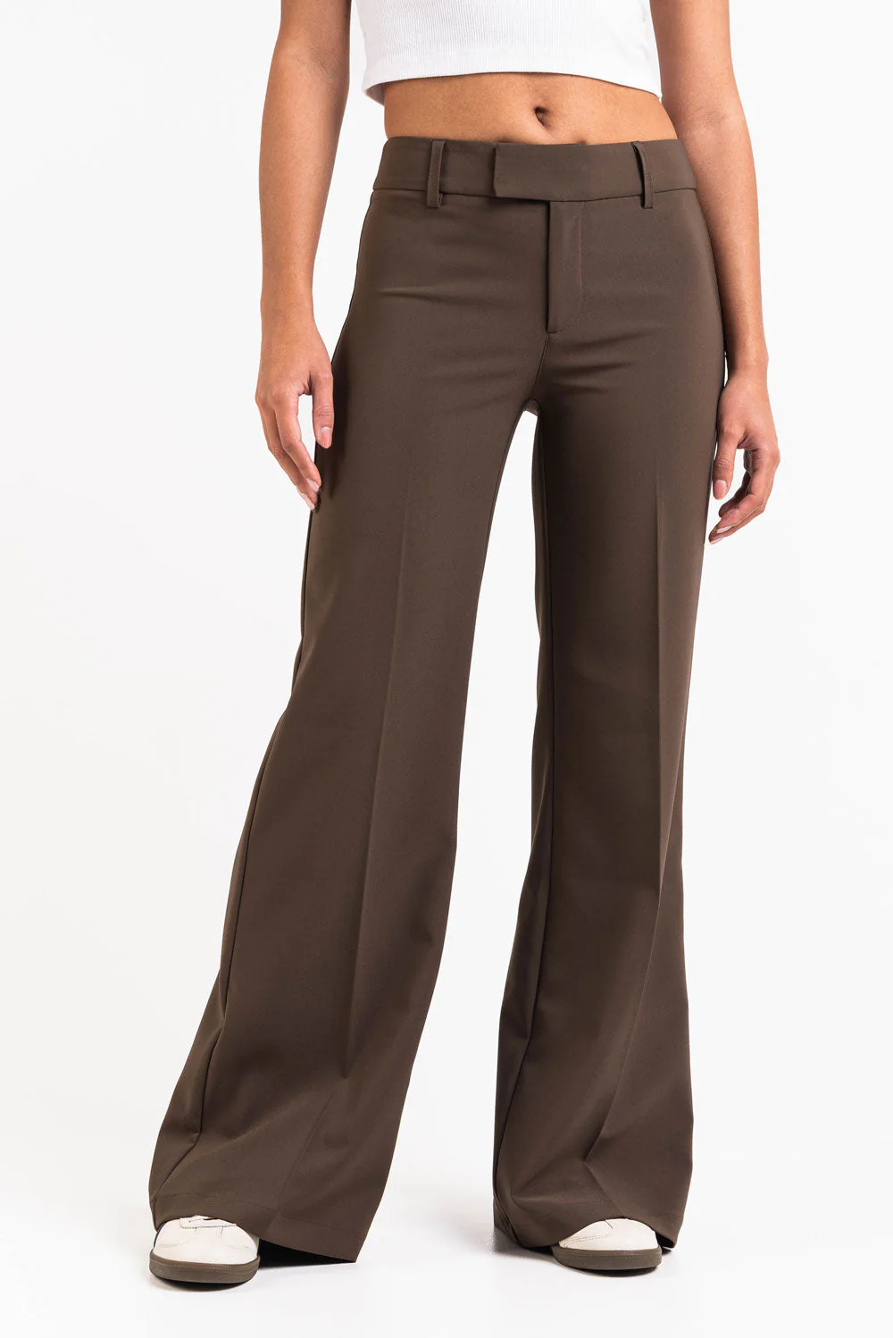 Ava 02Mid Flared Dressbukser - Brown - Image 3