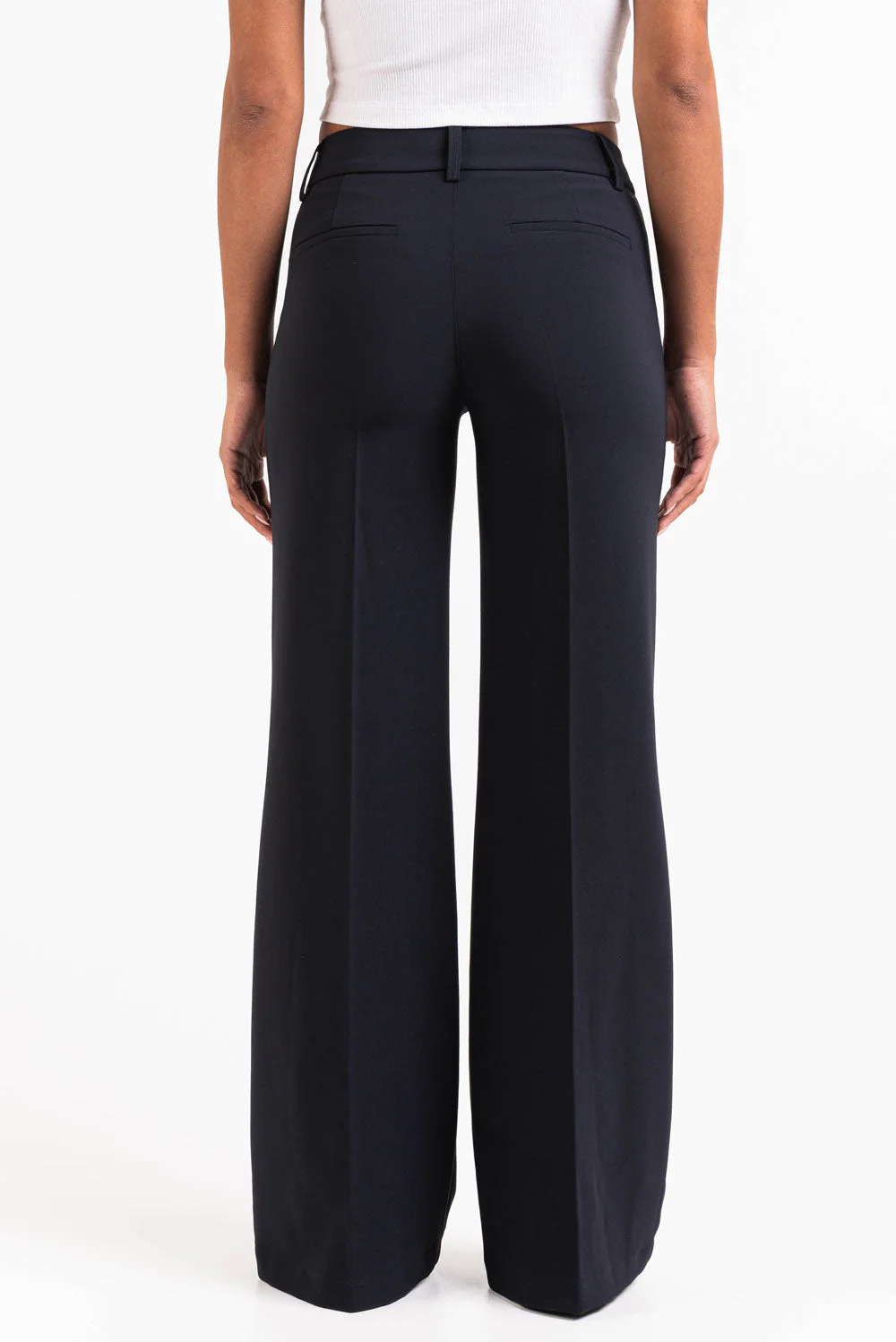 Ava 02Mid Flared Dressbukser - Navy - Image 6