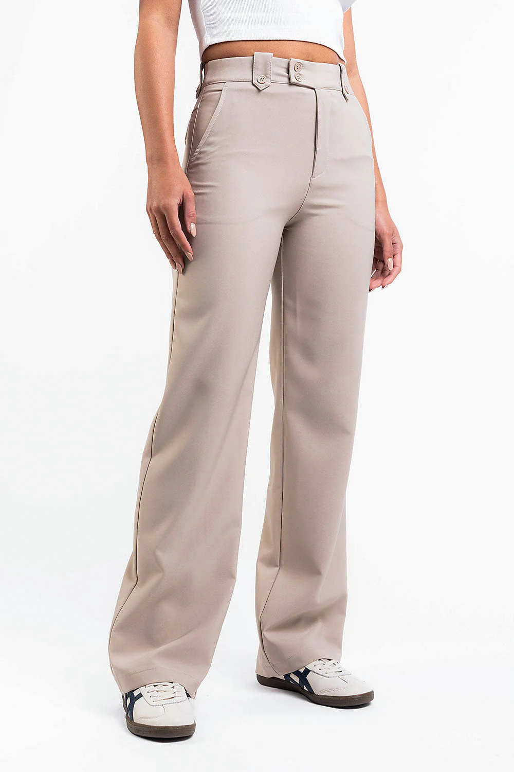 Bonnie 02High Rette Dressbukser - Beige