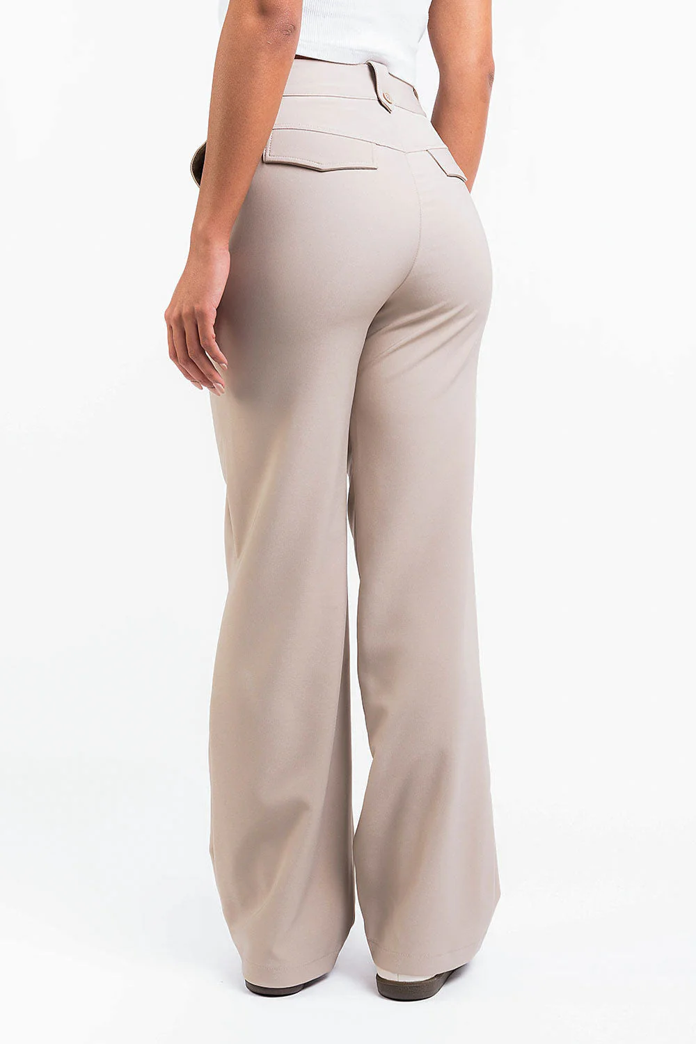 Bonnie 02High Rette Dressbukser - Beige - Image 2