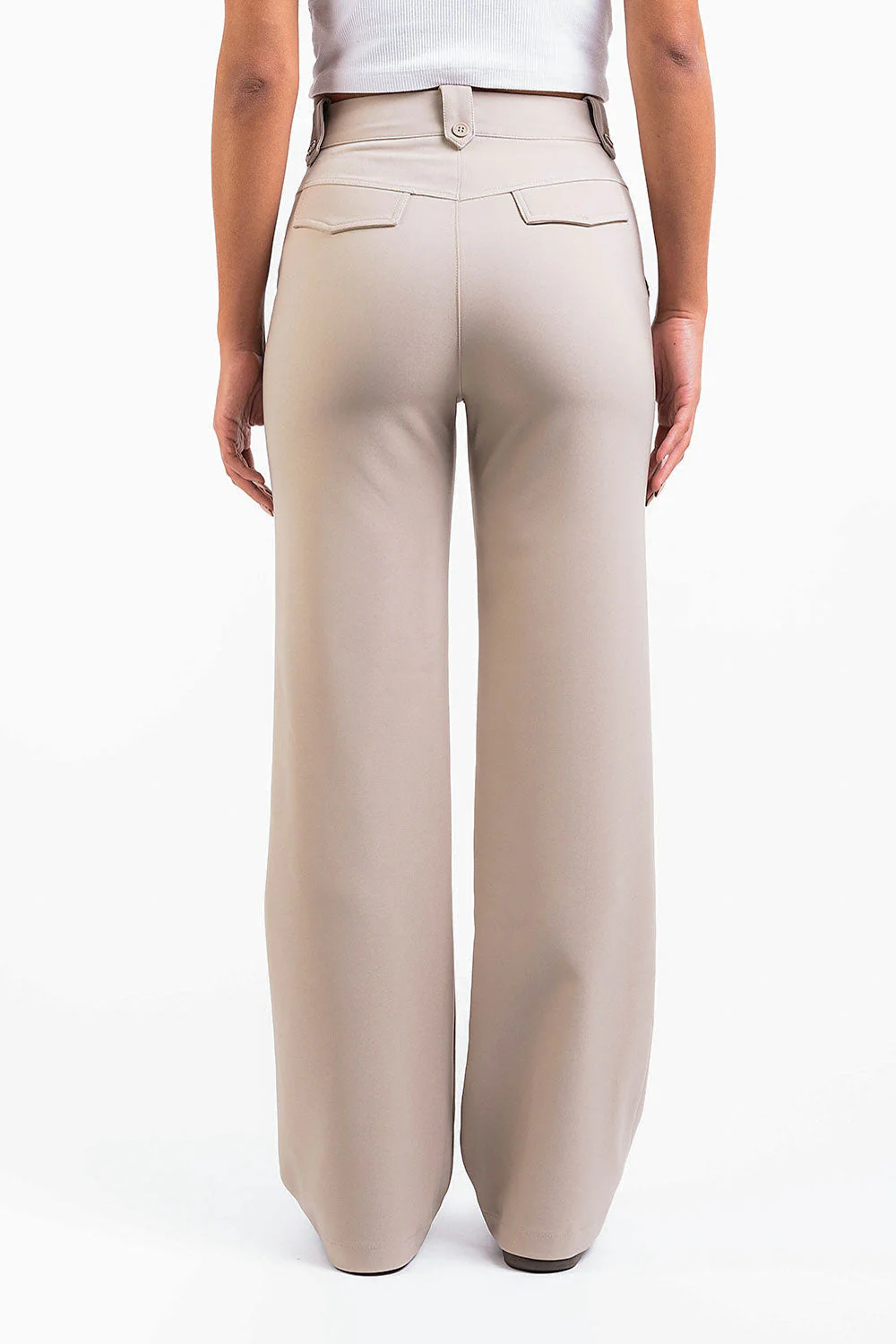Bonnie 02High Rette Dressbukser - Beige - Image 4