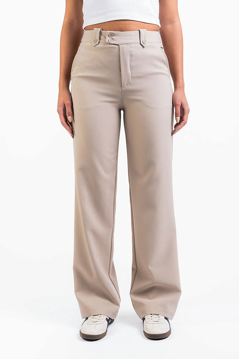Bonnie 02High Rette Dressbukser - Beige - Image 5