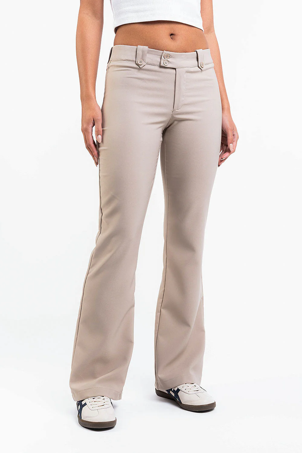 Bonnie 03Low Bootcut Dressbukser - Beige