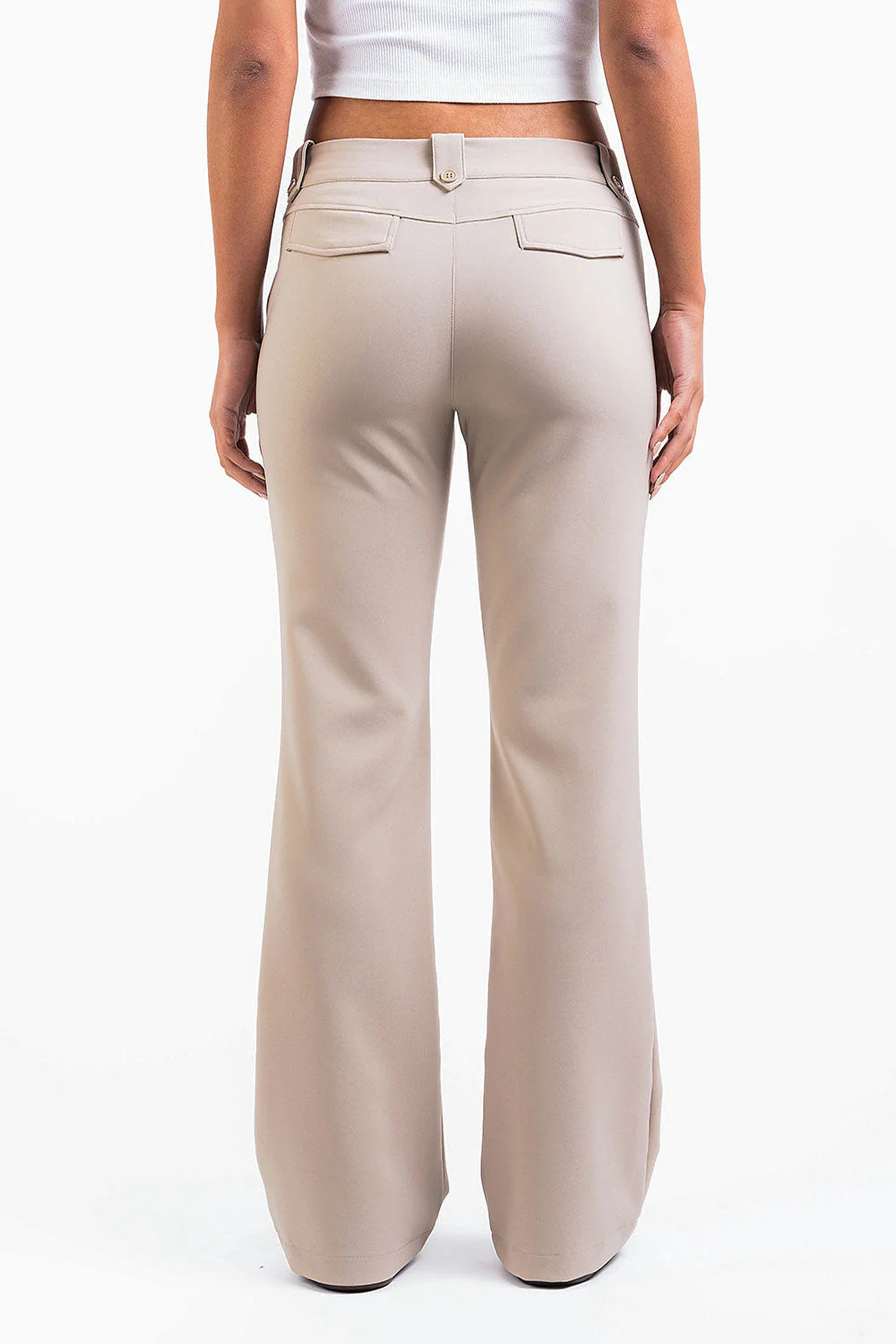 Bonnie 03Low Bootcut Dressbukser - Beige - Image 3