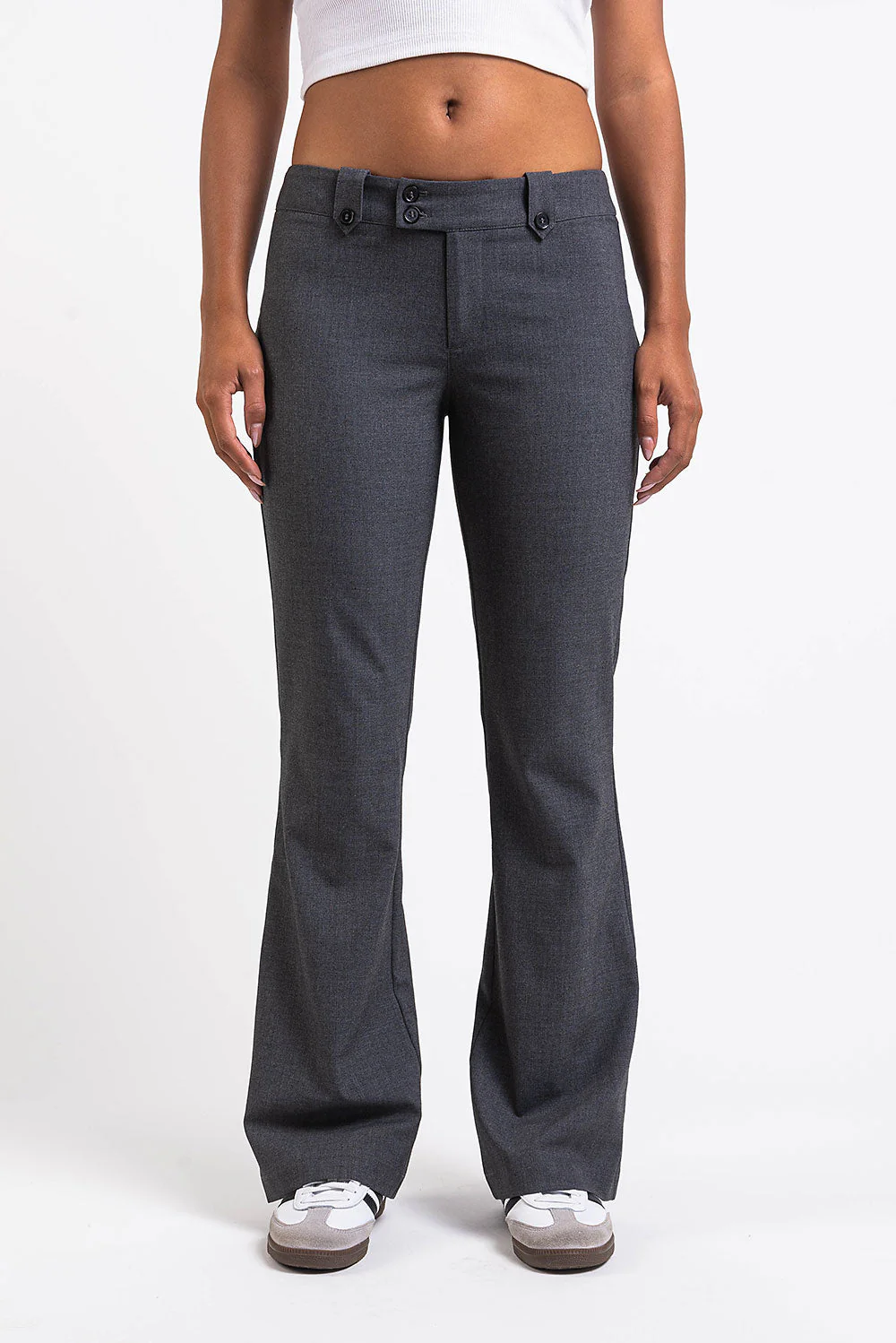 Bonnie 03Low Bootcut Dressbukser - Grey