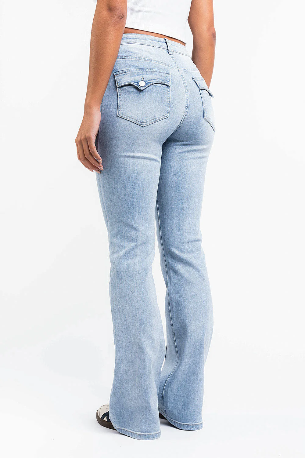 Claire 01High Bootcut Jeans - Bleach Blue - Image 3