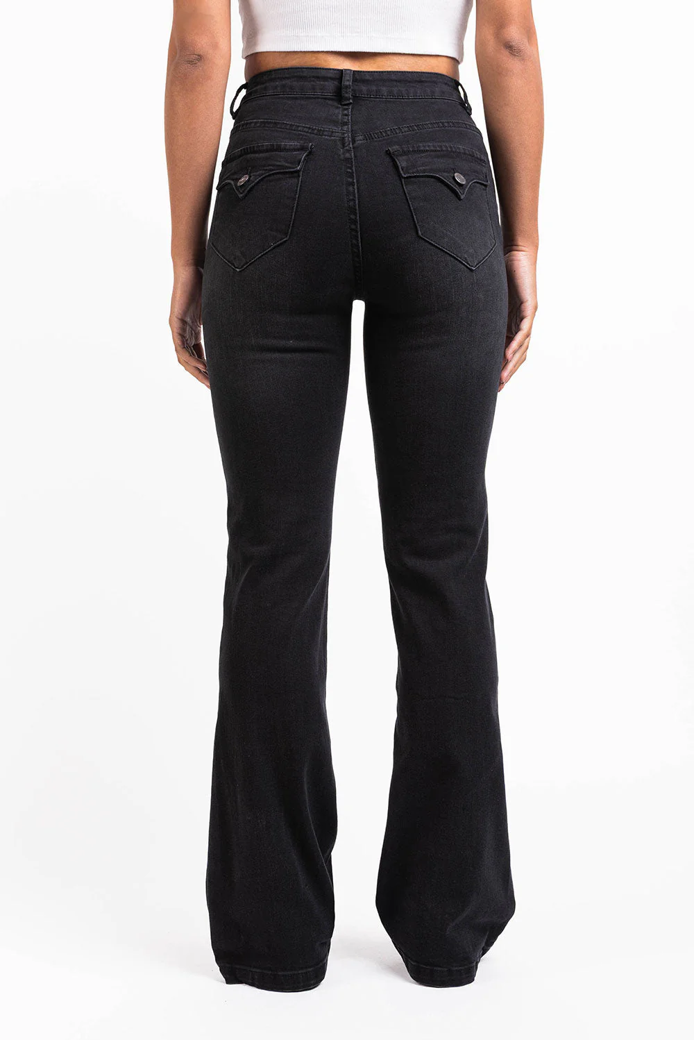 Claire 01High Bootcut Jeans - Washed Black - Image 5