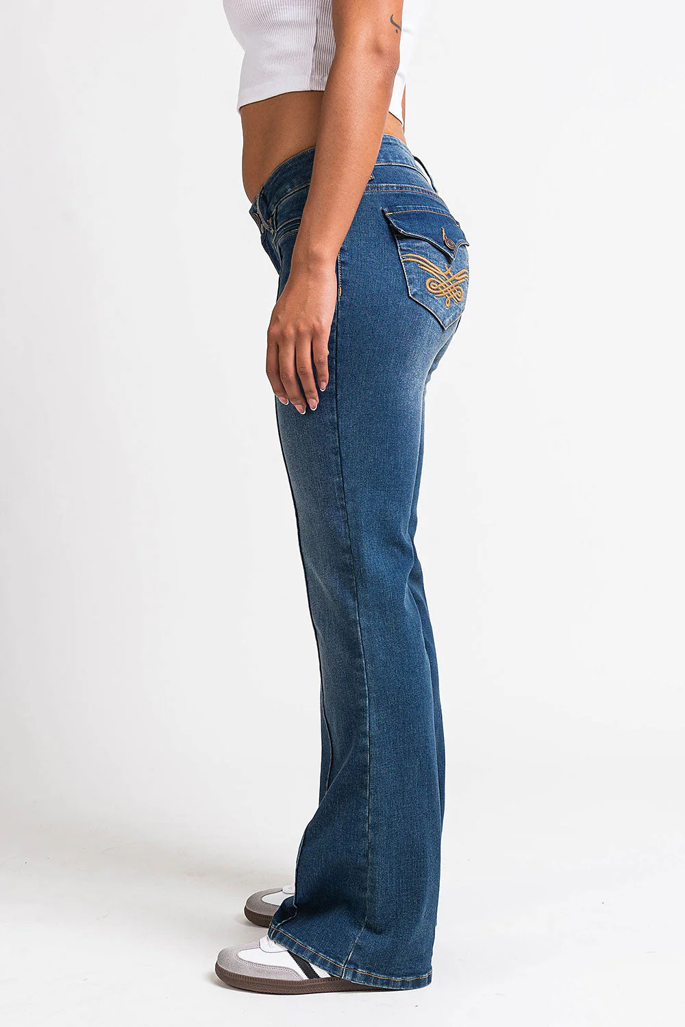 Claire 02Low Bootcut Jeans - Vintage Blue - Image 7