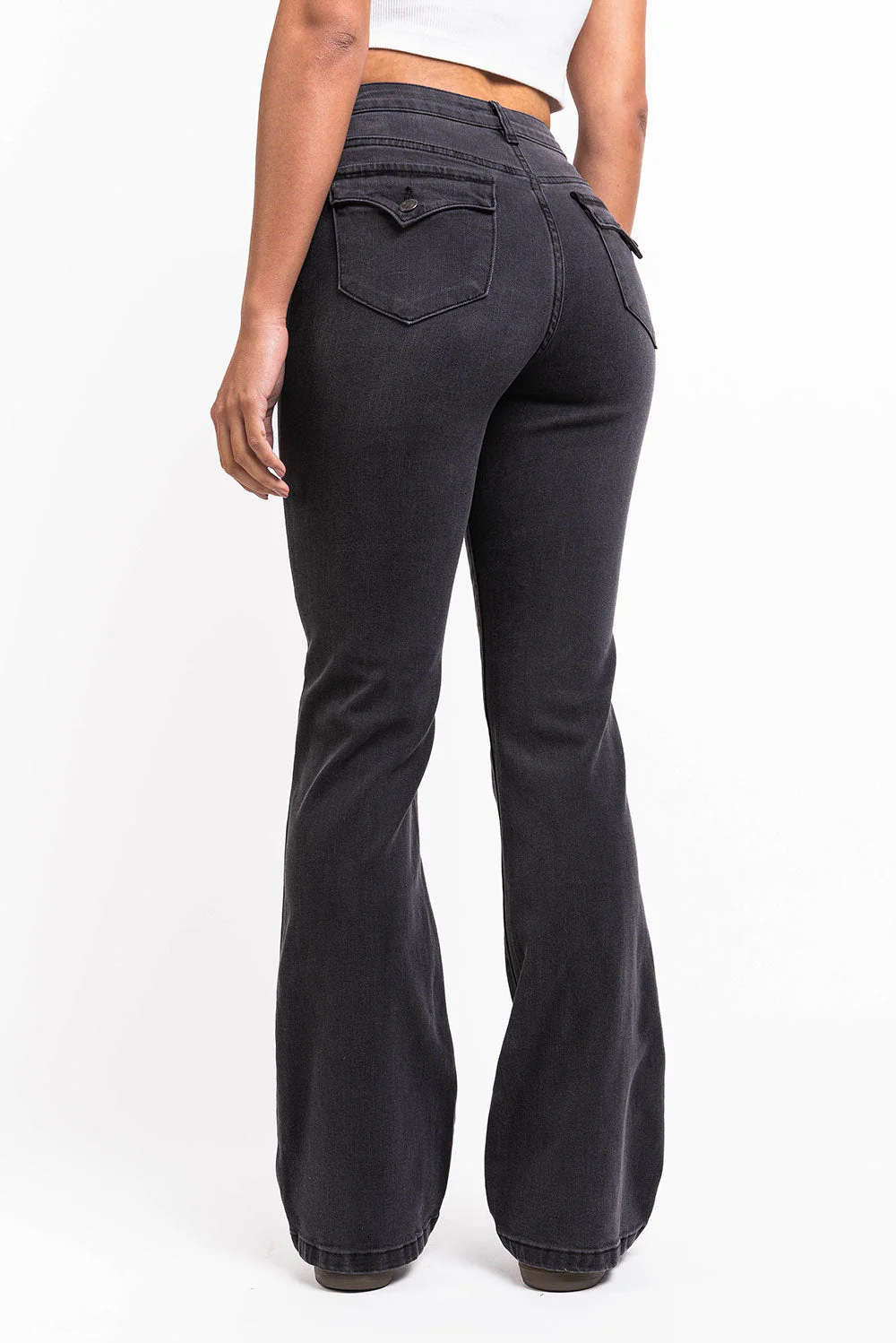 Claire 04High Bootcut Jeans - Washed Black - Image 2