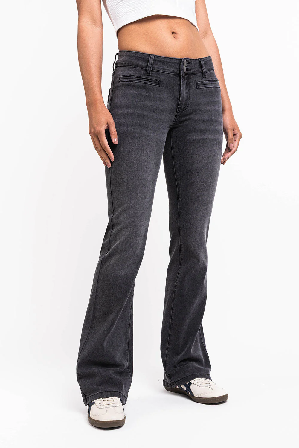 Claire 05Low Bootcut Jeans - Washed Black - Image 2