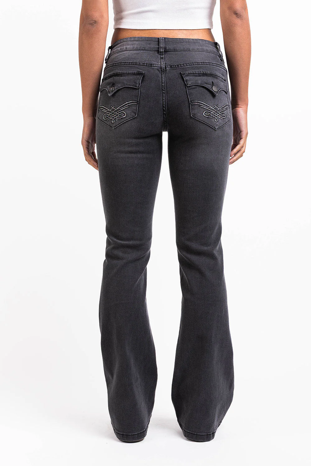 Claire 05Low Bootcut Jeans - Washed Black - Image 3