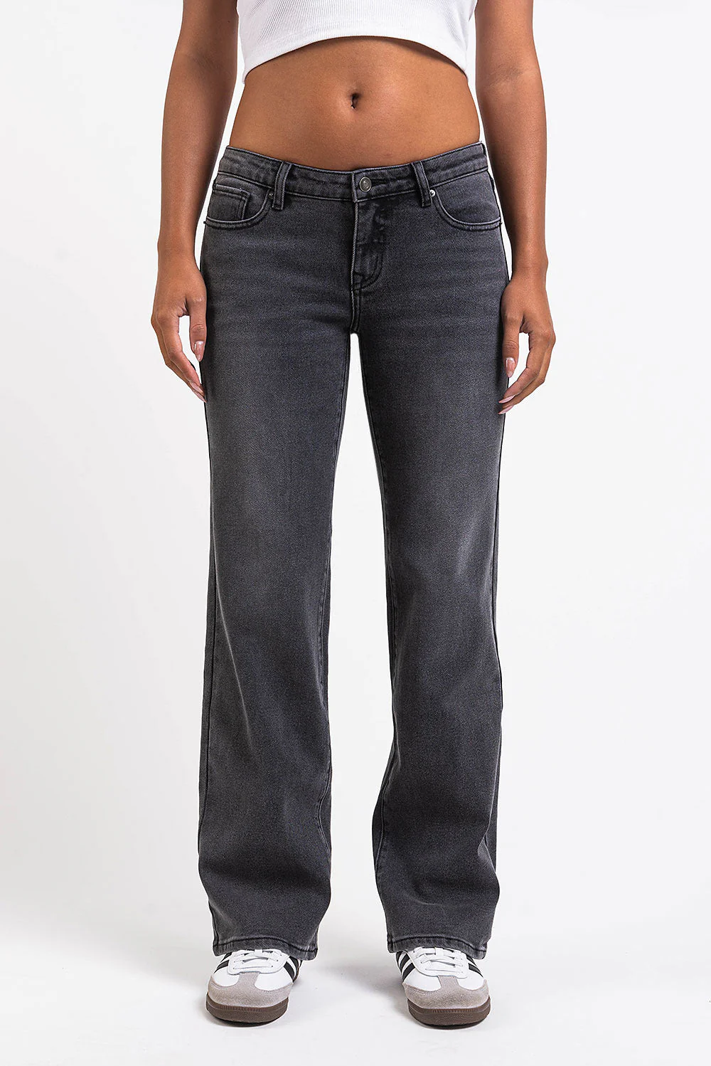 Dina 02Low Rette Jeans - Washed Black