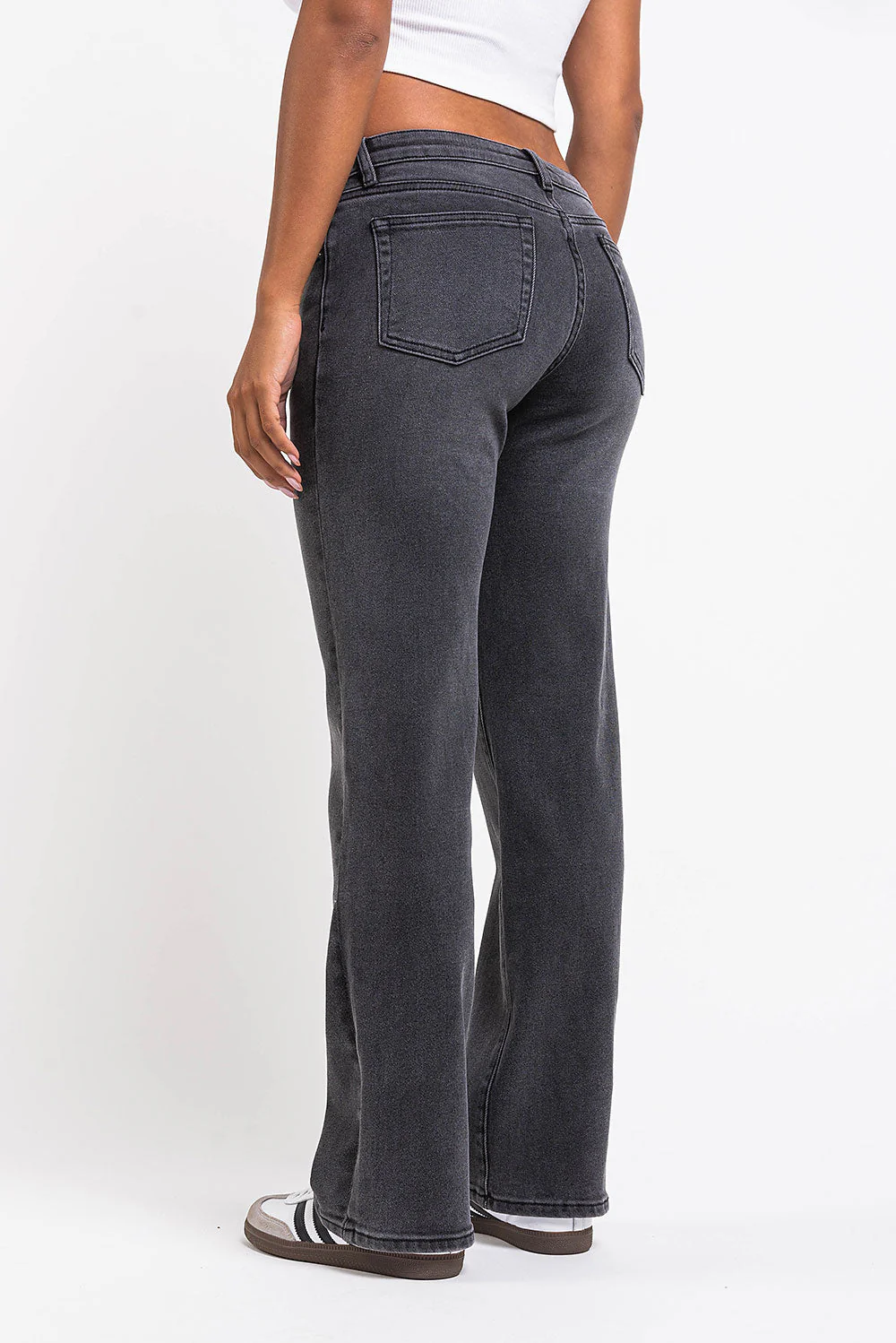 Dina 02Low Rette Jeans - Washed Black - Image 3