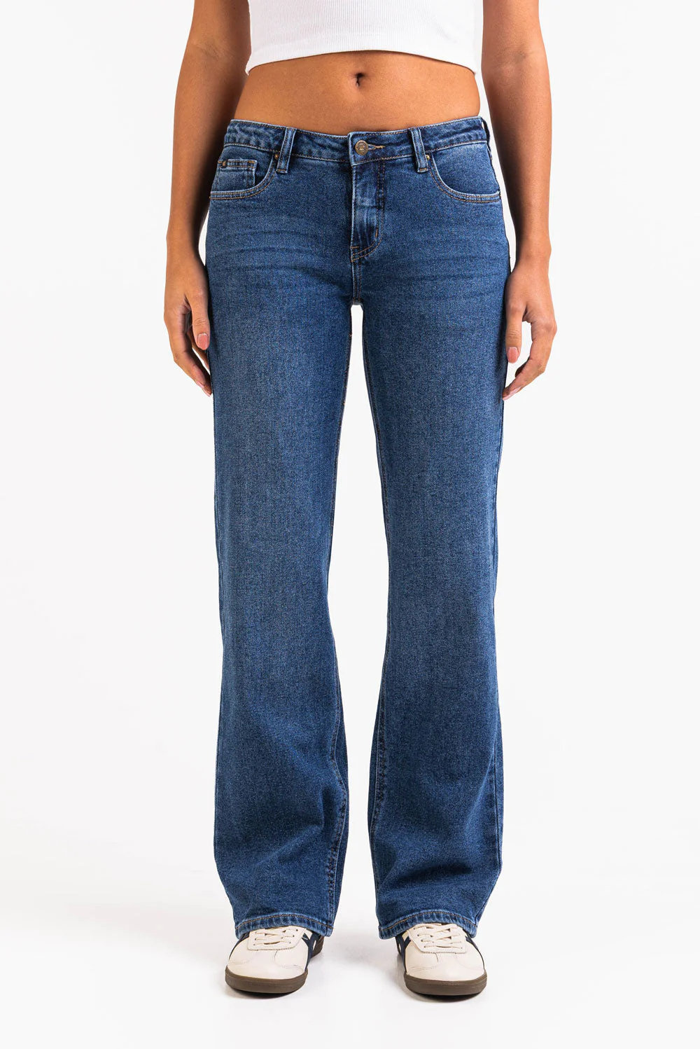 Dina 02Mid Rette Jeans - Classic Blue