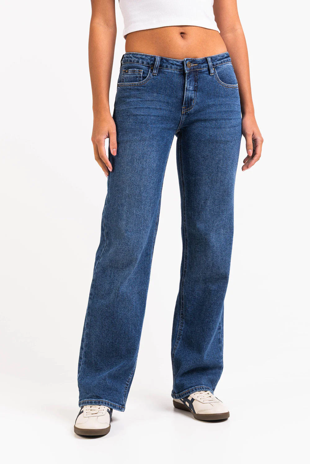 Dina 02Mid Rette Jeans - Classic Blue - Image 3