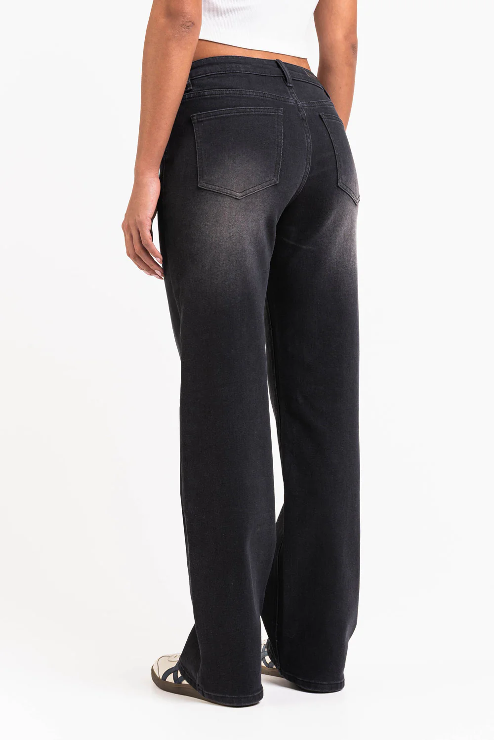 Dina 02Mid Rette Jeans - Washed Black - Image 2