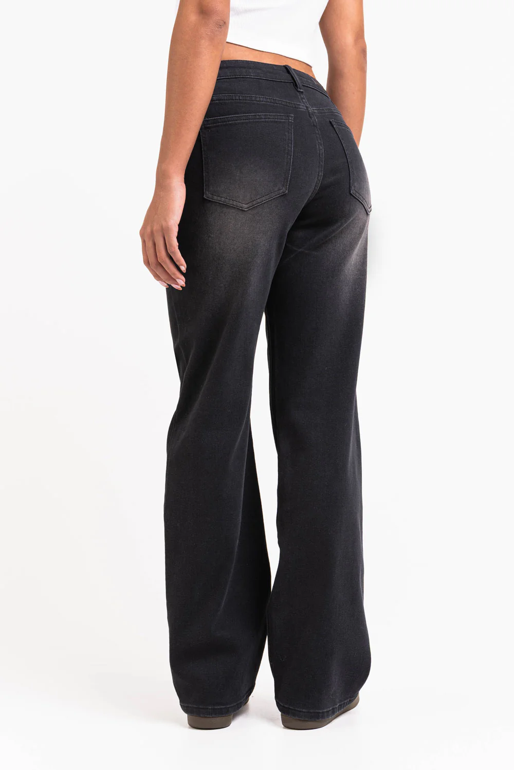 Dina 02Mid Rette Jeans - Washed Black - Image 4