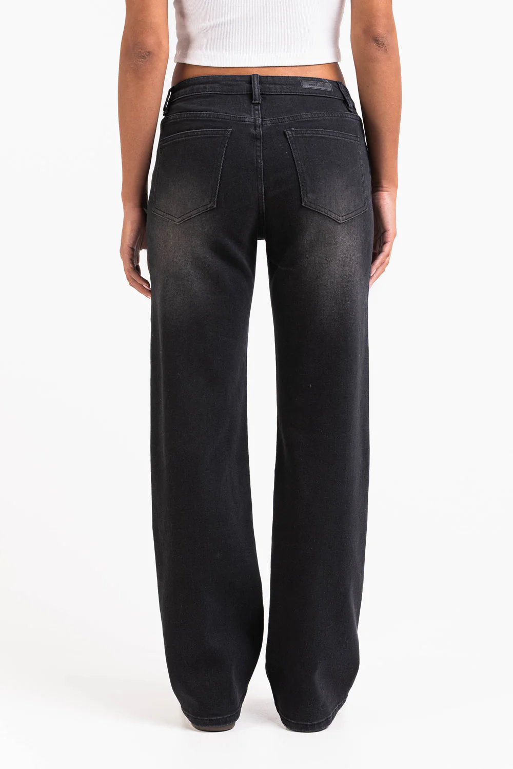 Dina 02Mid Rette Jeans - Washed Black - Image 5