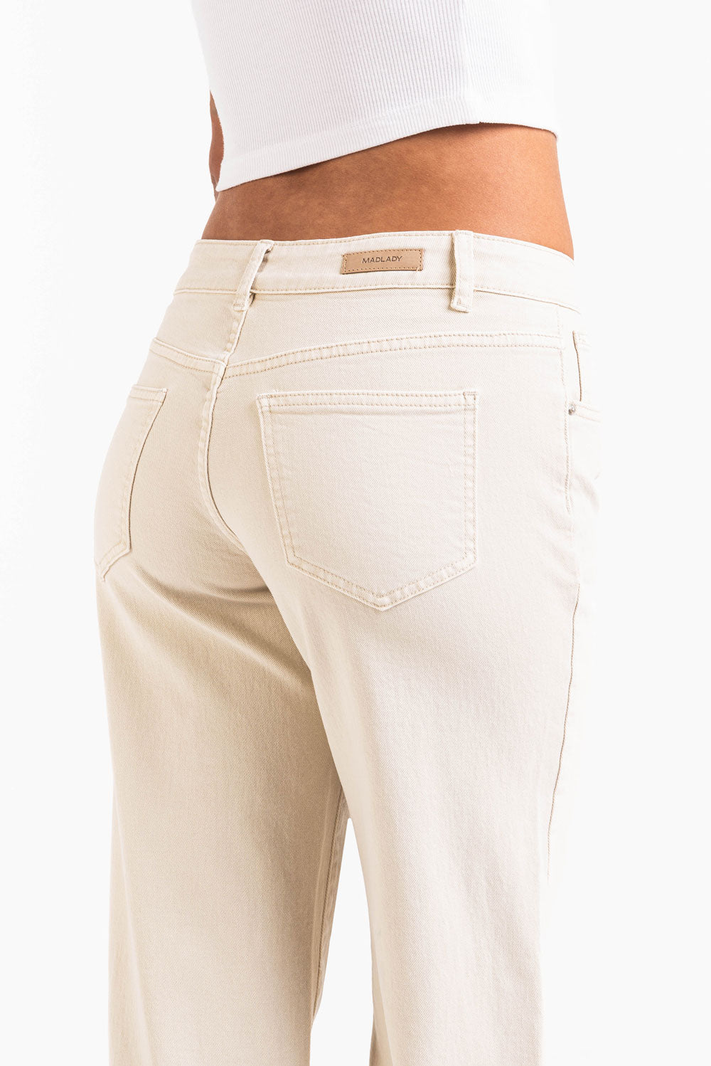 Disa 01Mid Rette Jeans - Beige - Image 7