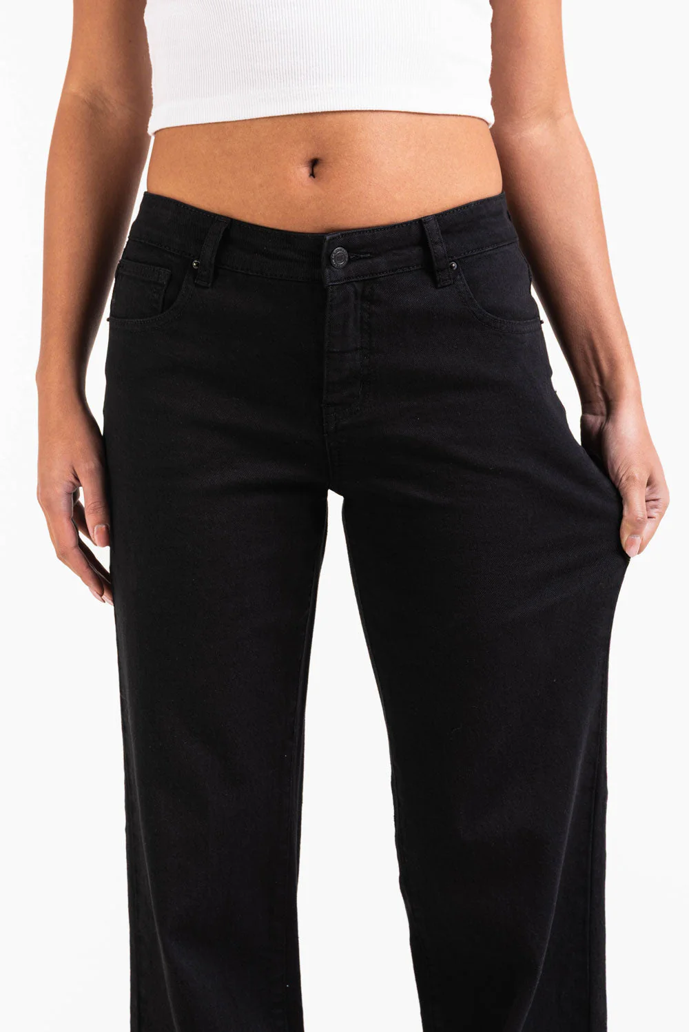 Disa 01Mid Rette Jeans - Black - Image 4