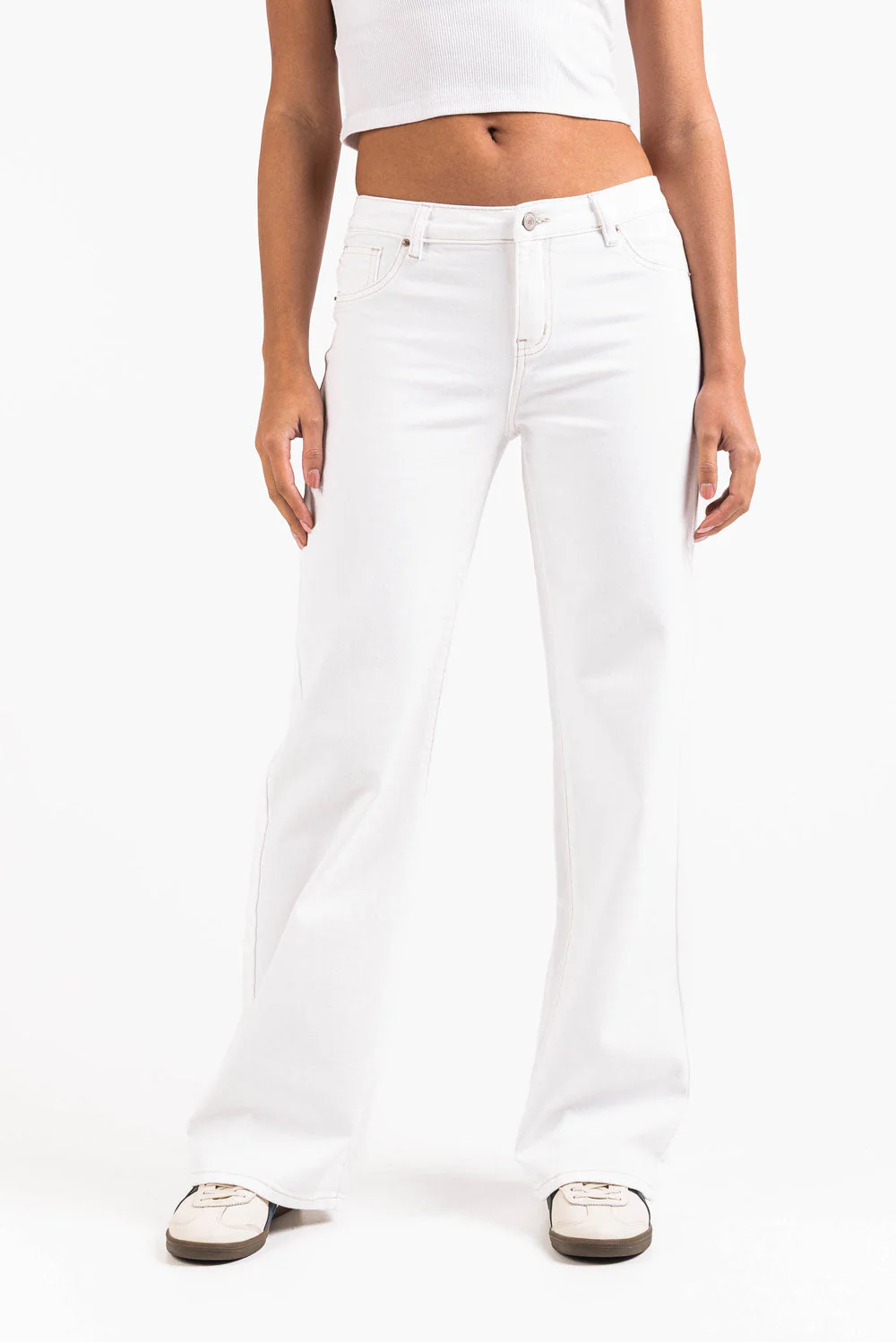 Disa 01Mid Rette Jeans - White - Image 3