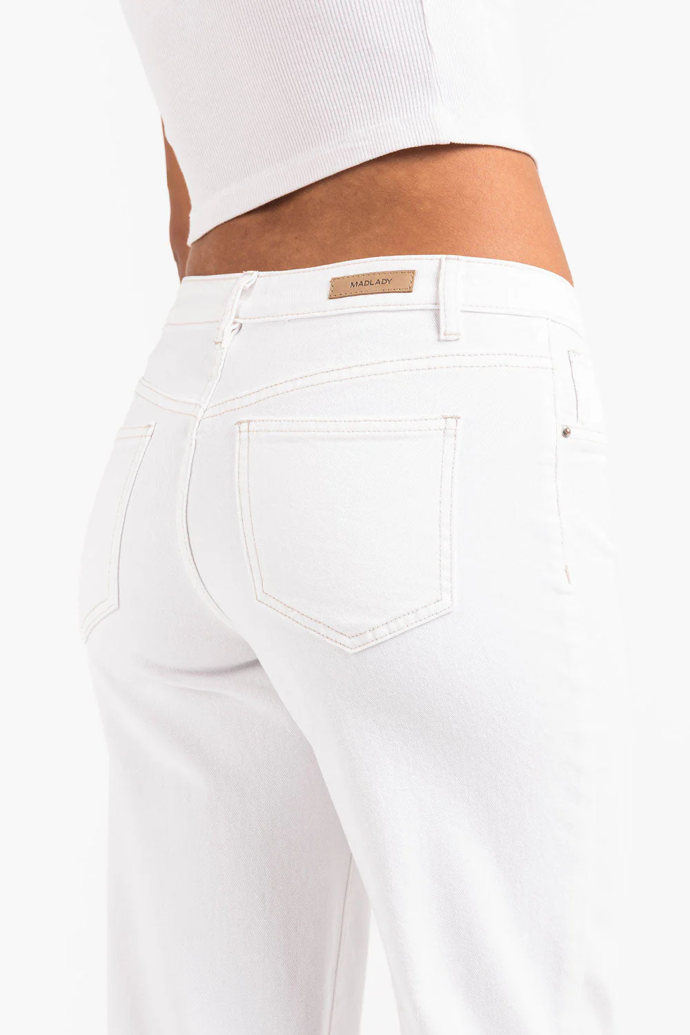 Disa 01Mid Rette Jeans - White - Image 6