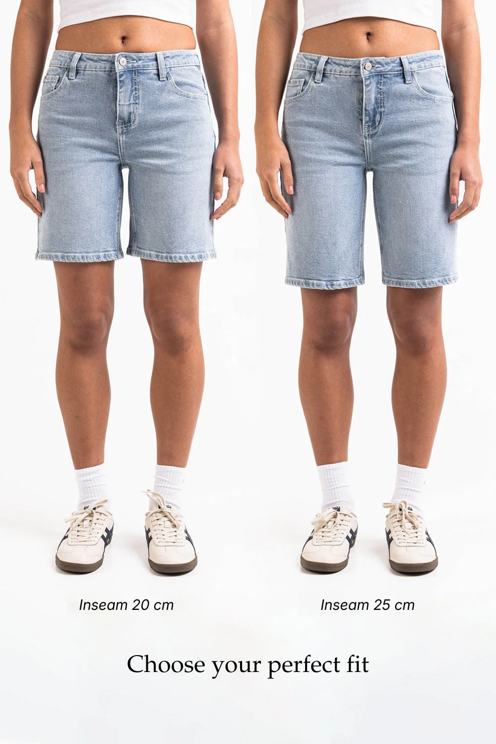 Disa 02Mid 25cm Rette Jeansshorts - Bleach Blue - Image 3
