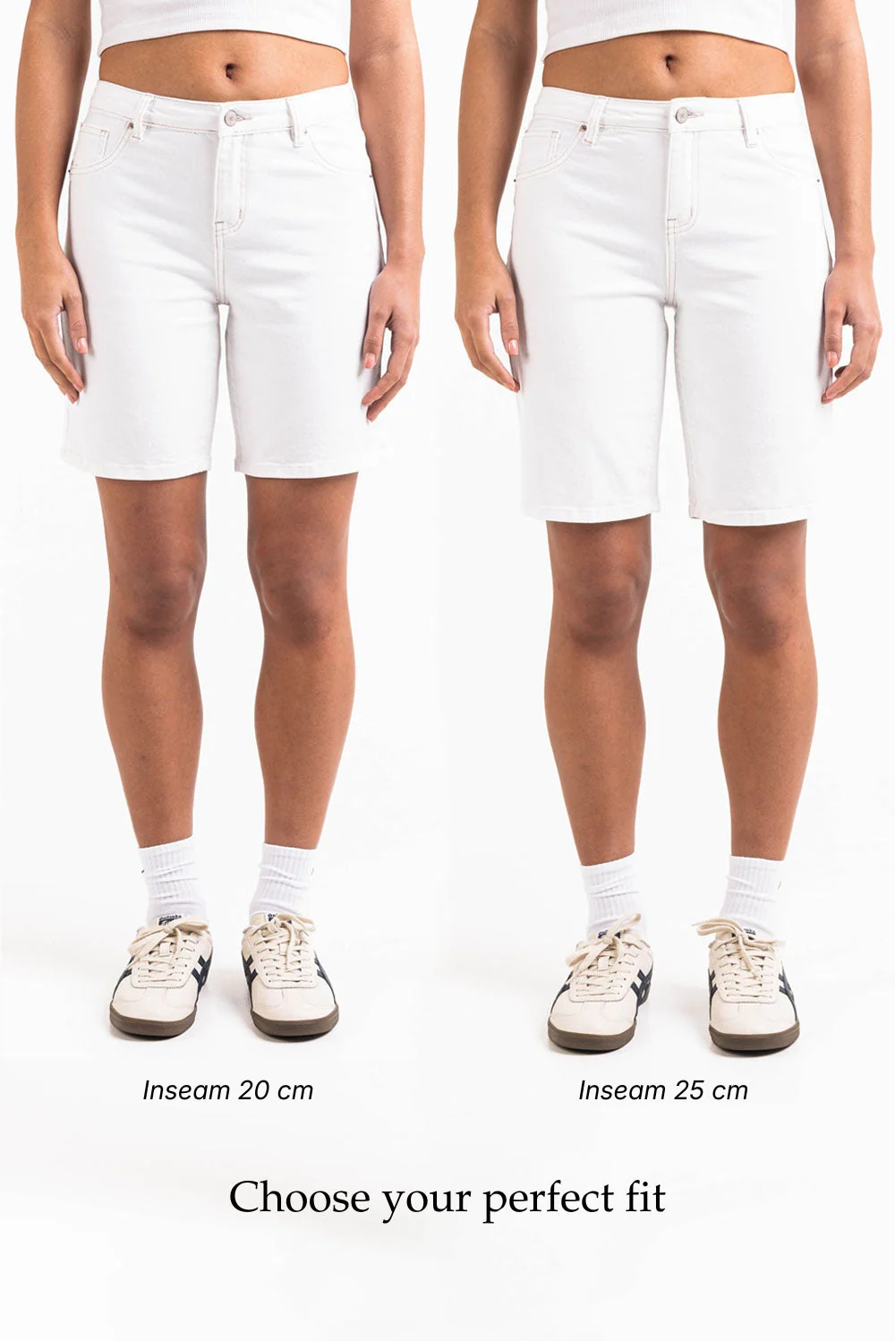Disa 02Mid 25cm Rette Jeansshorts - White - Image 3