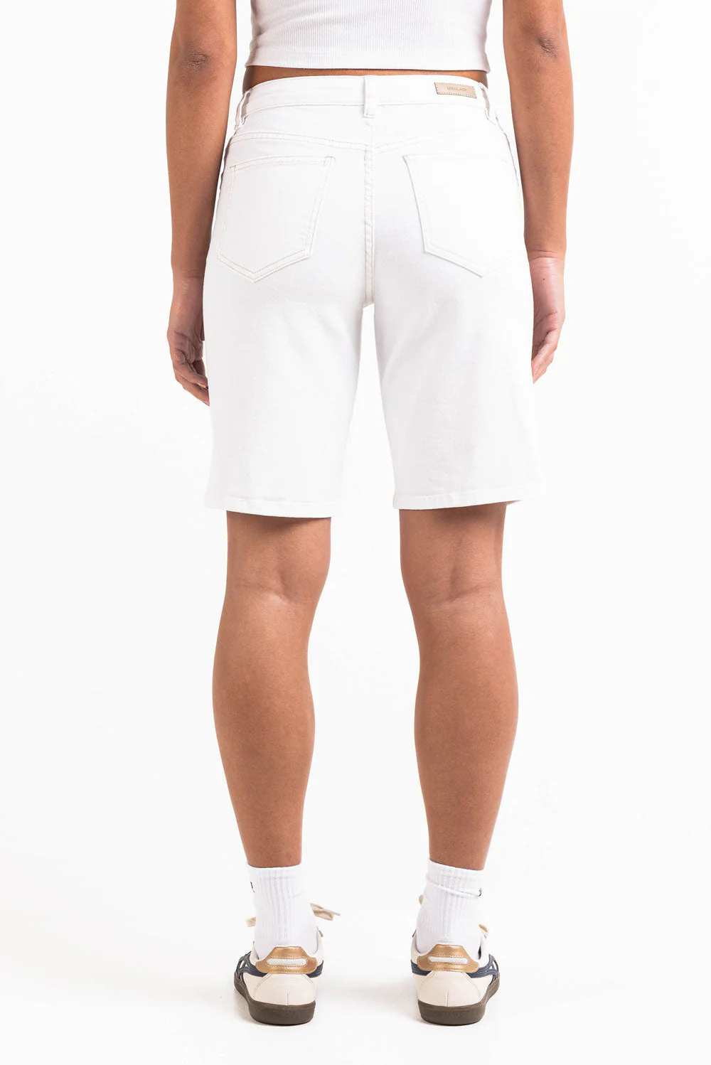 Disa 02Mid 25cm Rette Jeansshorts - White - Image 4