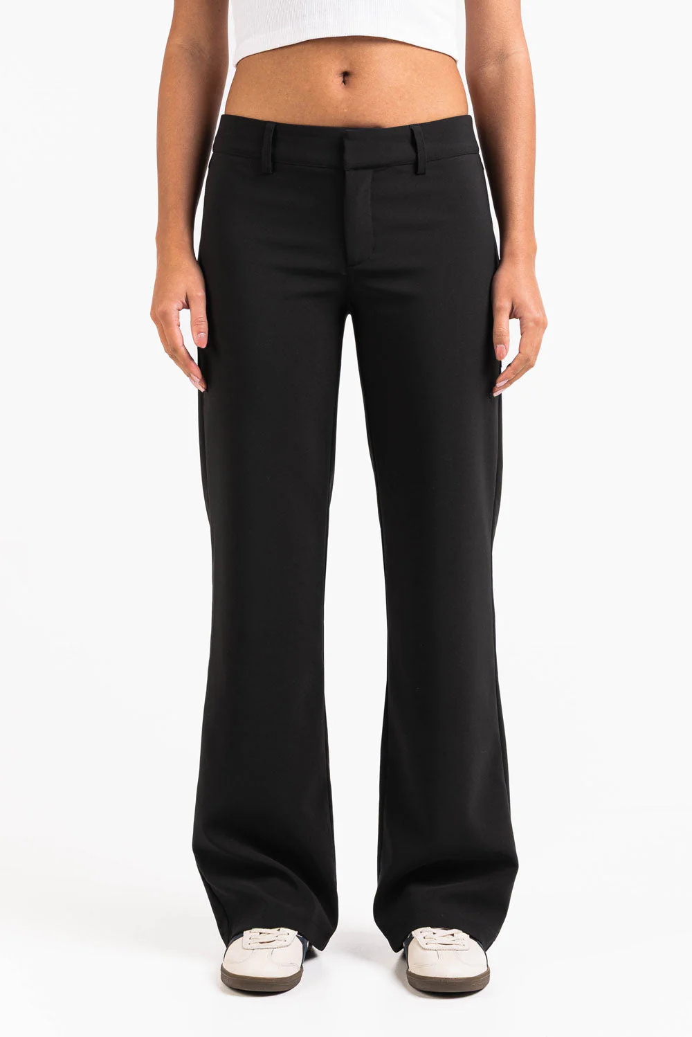 Drew 01Low Rette Dressbukser V2 - Black