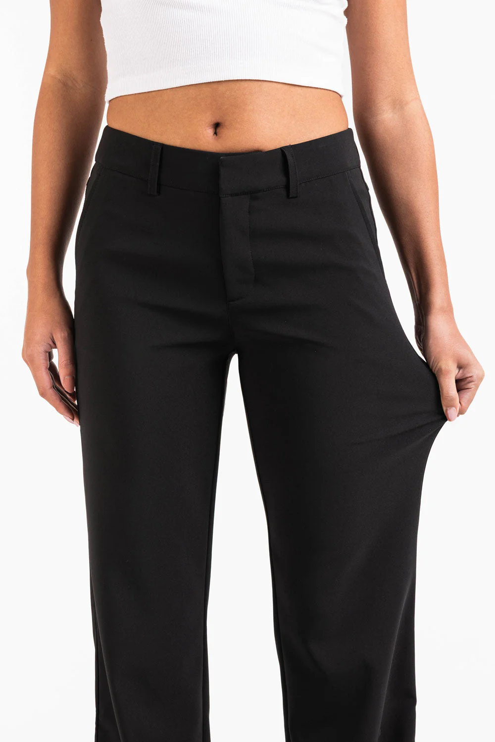 Drew 03Mid Rette Dressbukser V2 - Black - Image 4