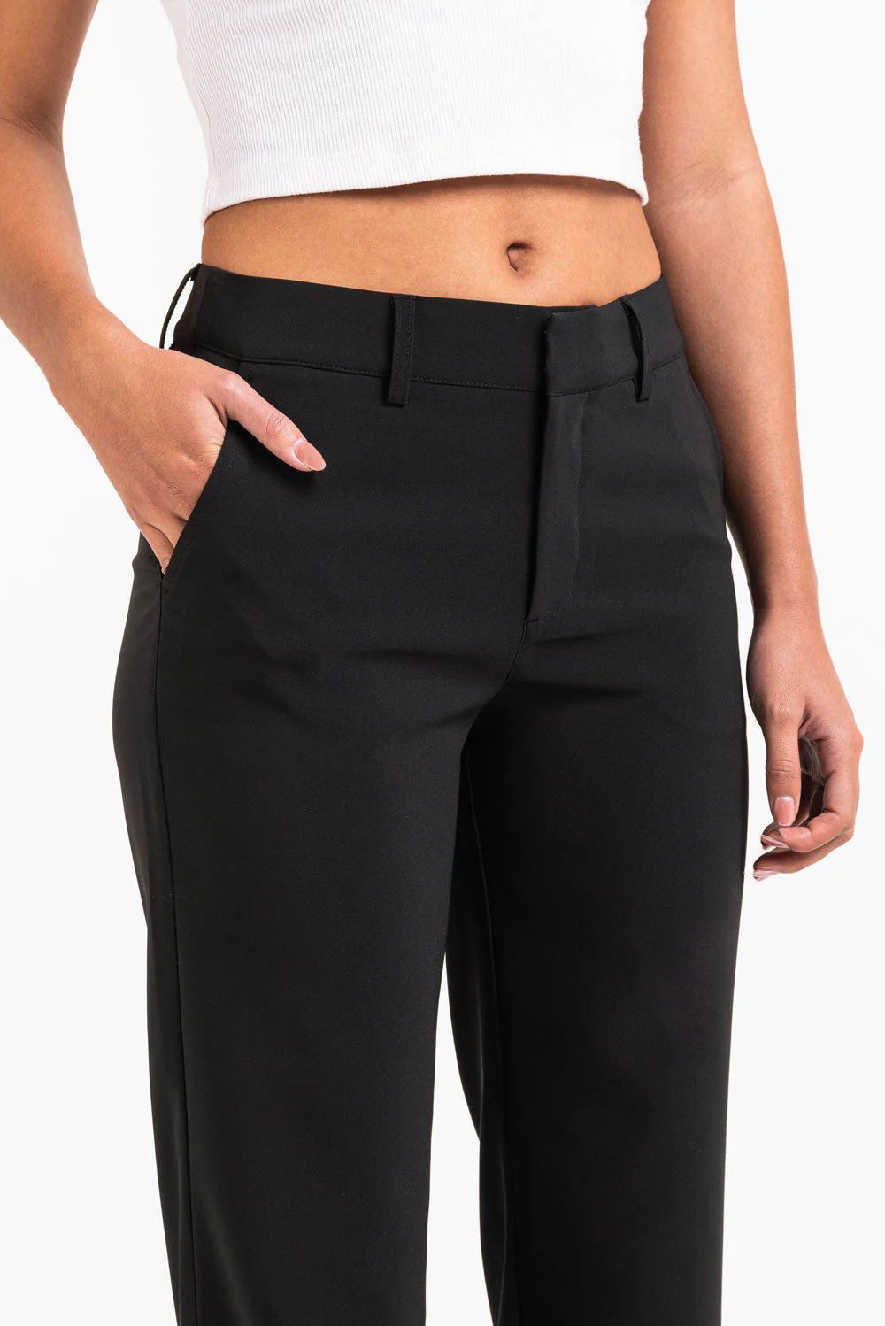 Drew 03Mid Rette Dressbukser V2 - Black - Image 6
