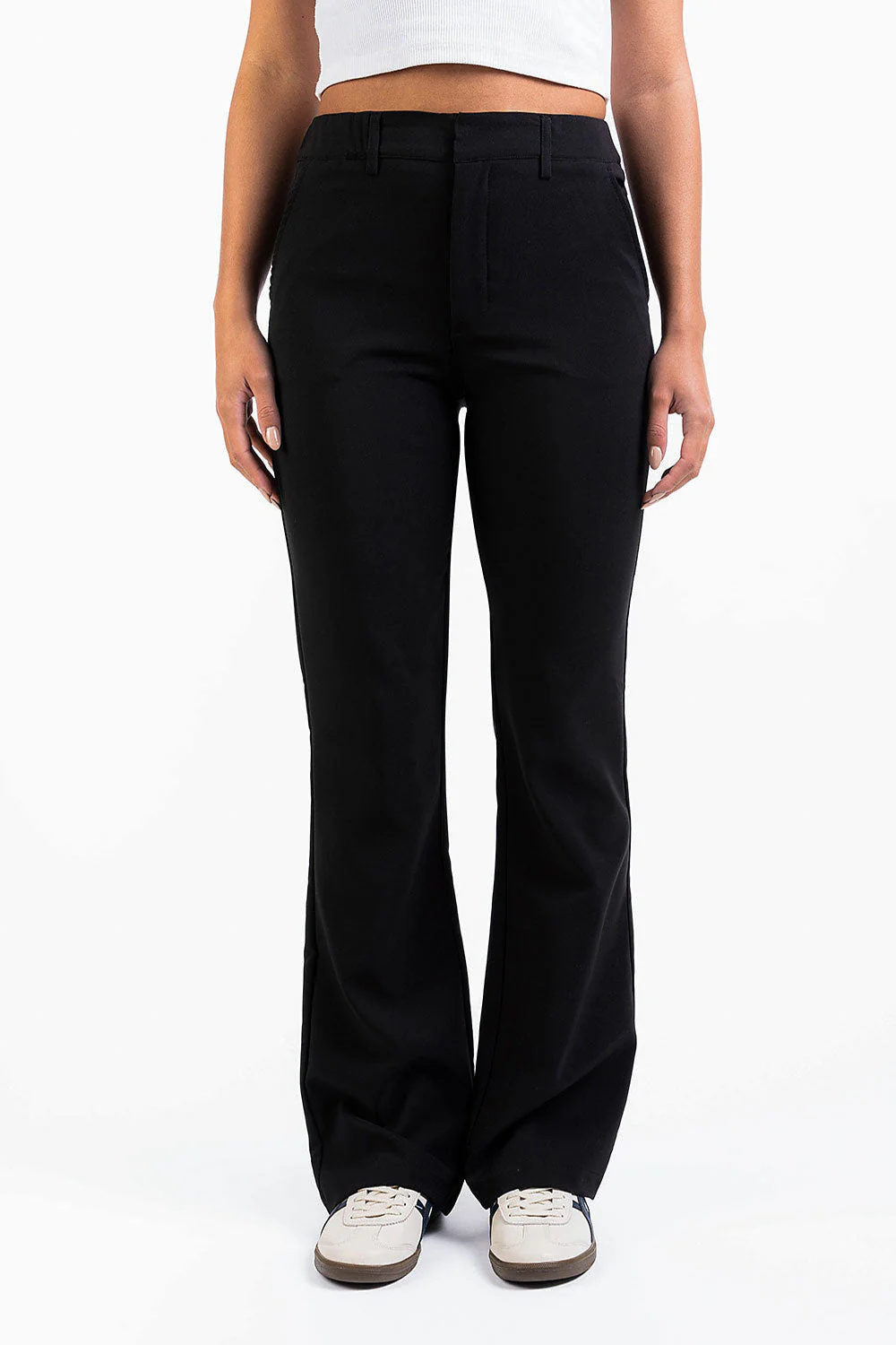 Drew 05High Bootcut Dressbukser - Black