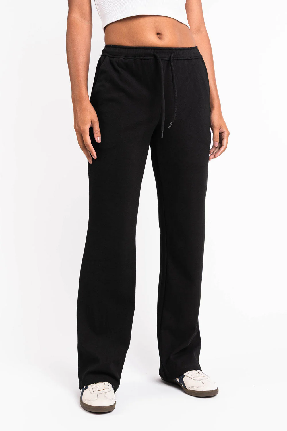 Eyla 01Mid Rette Loungebukser - Black