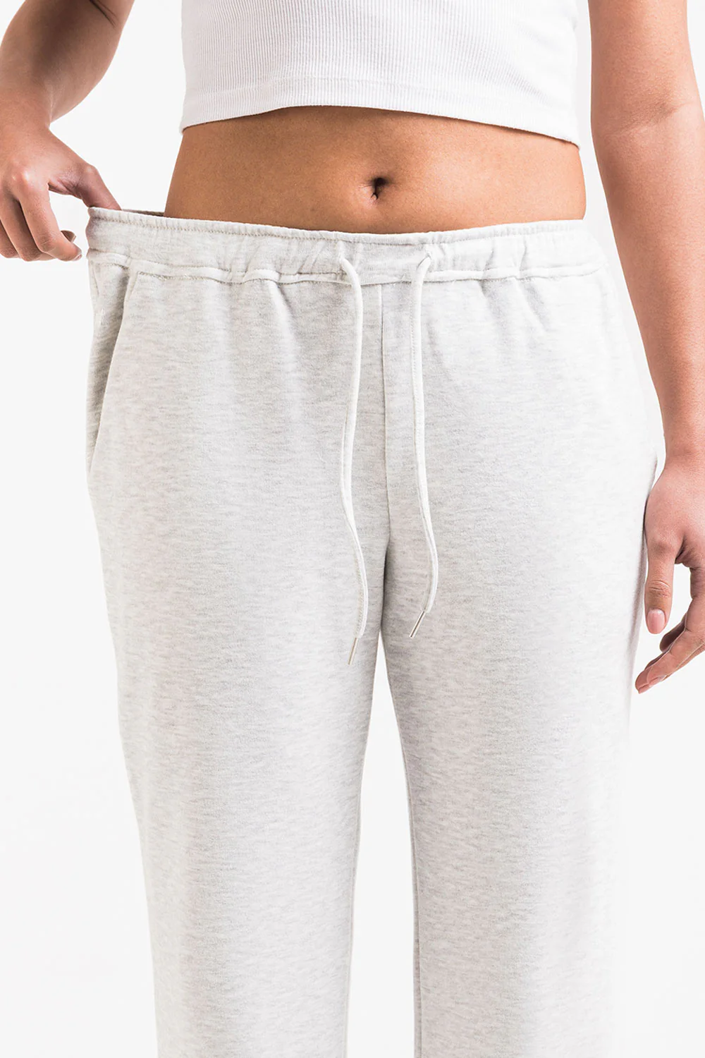 Eyla 01Mid Rette Loungebukser - Light Grey - Image 3