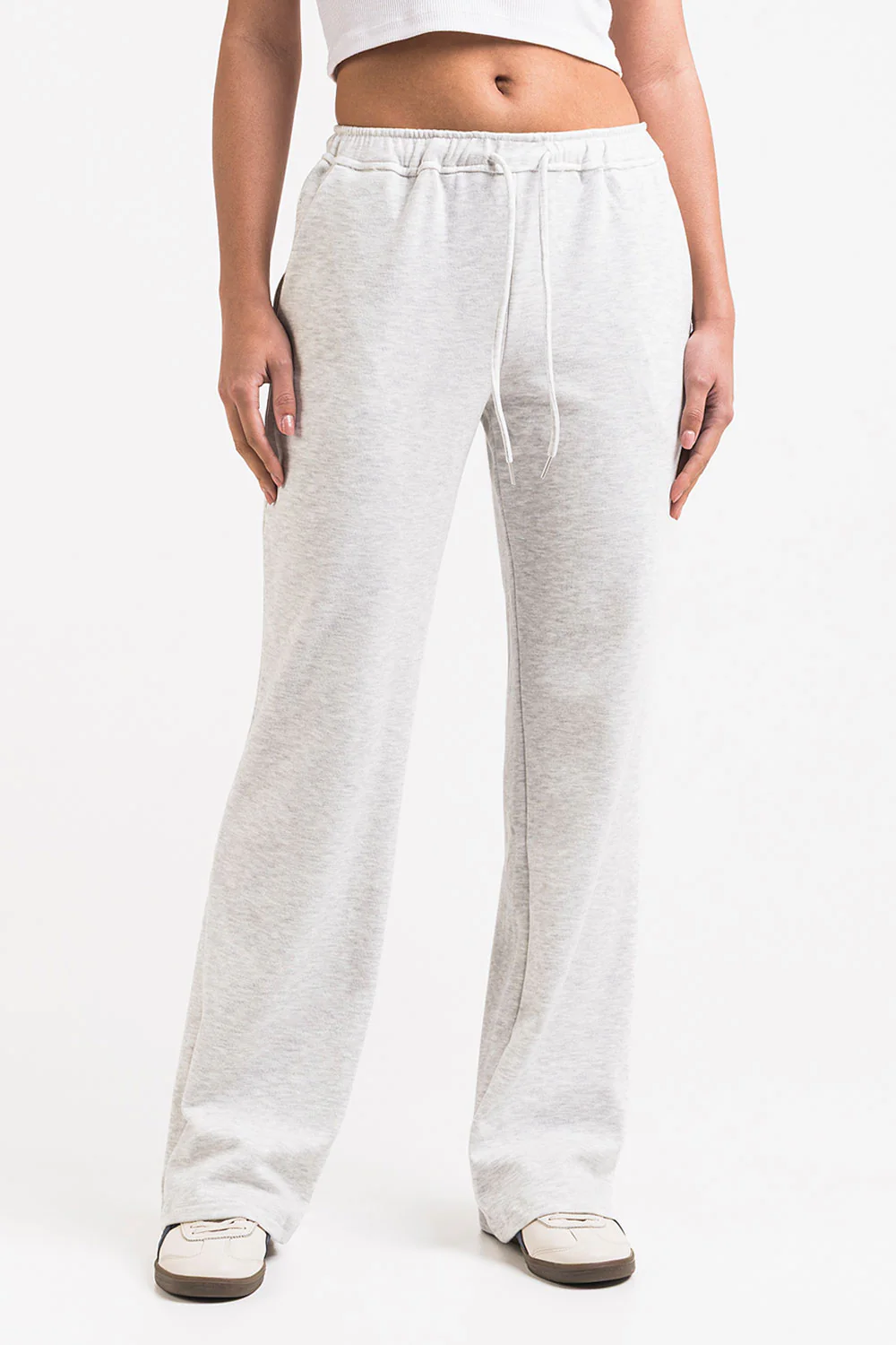 Eyla 01Mid Rette Loungebukser - Light Grey - Image 6