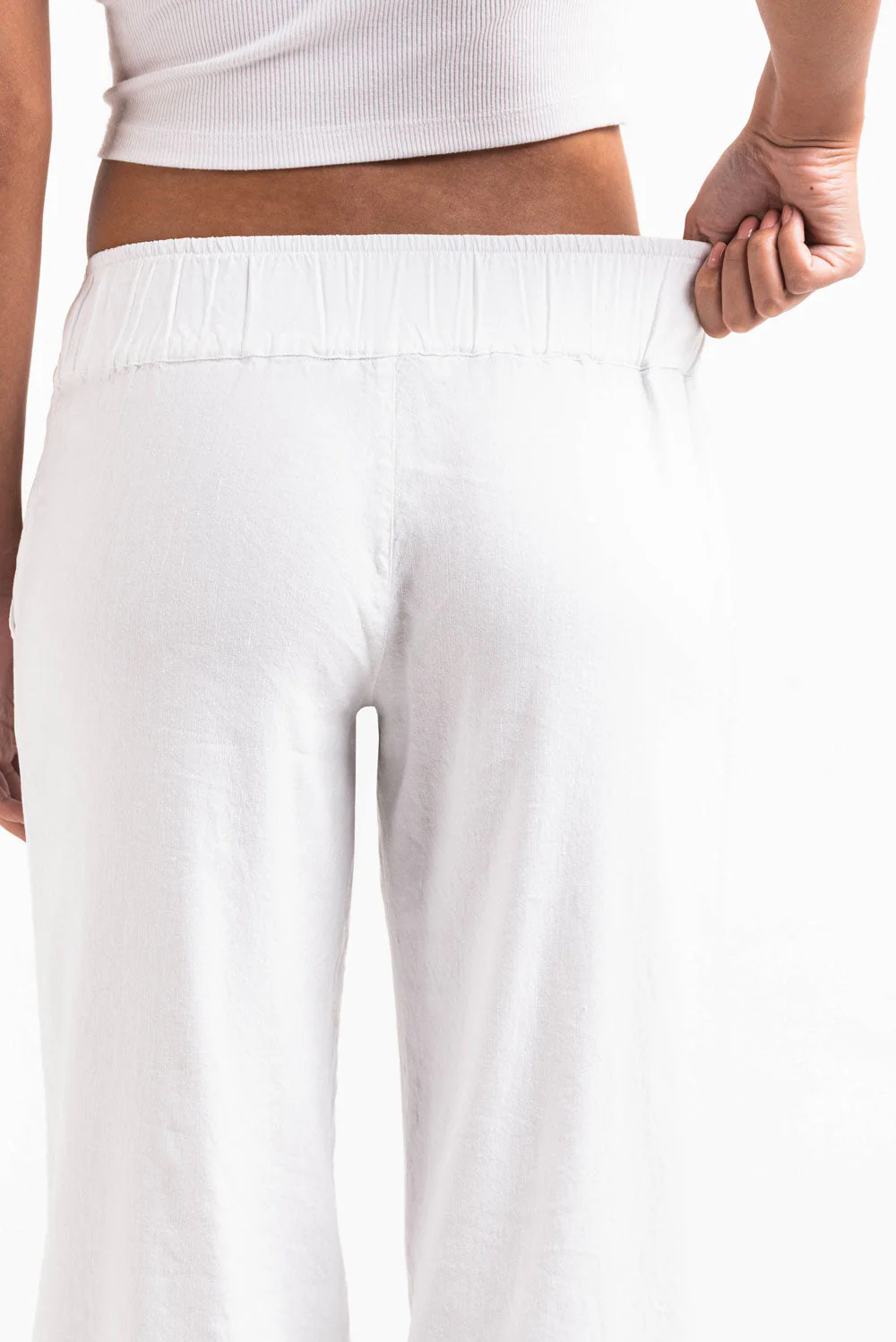 Mabel 03Low LinStretch Rette Linbukser - White - Image 7