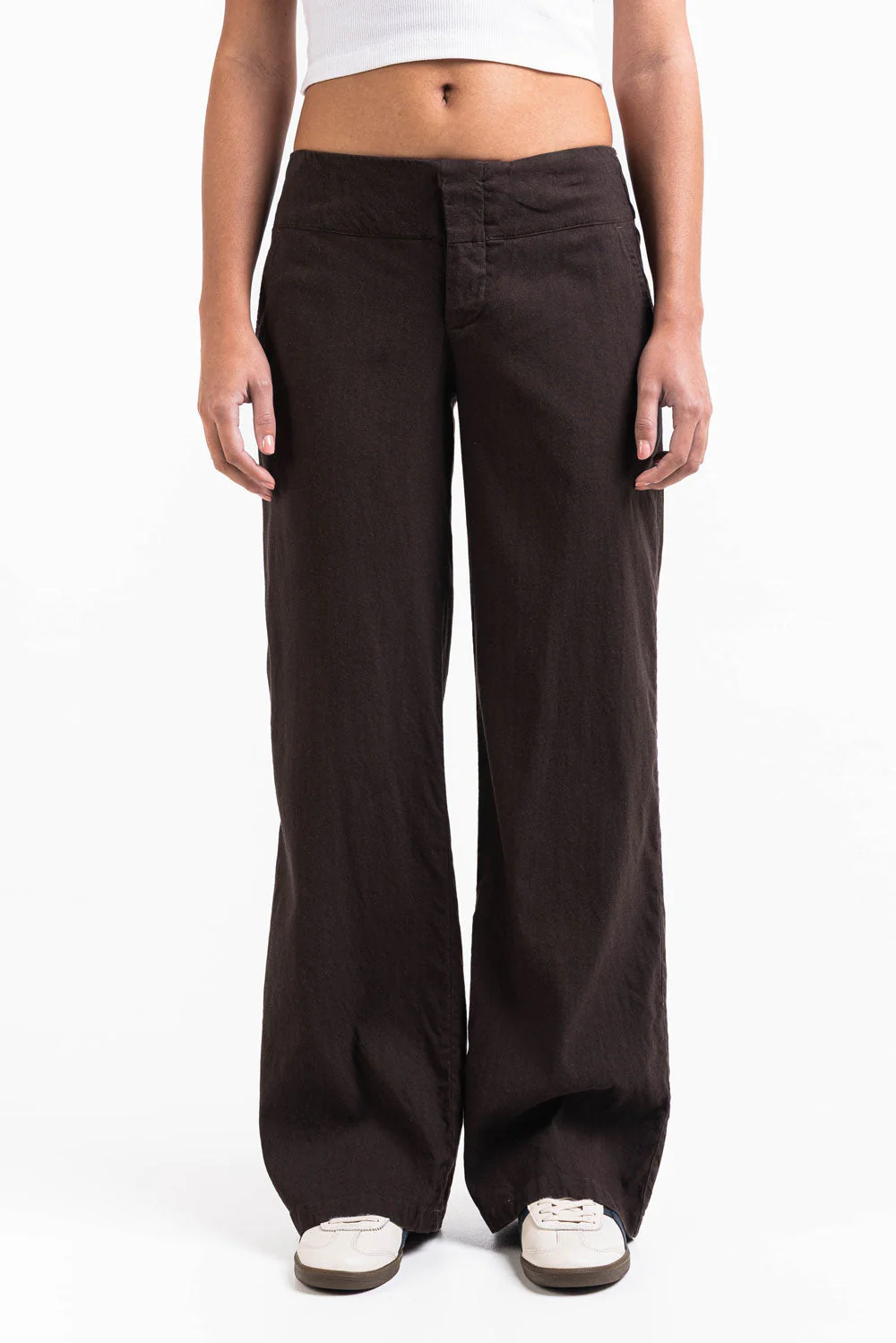 Mabel 03Low LinStretch Rette Linbukser - Brown