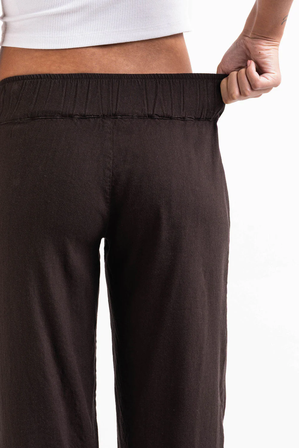 Mabel 03Low LinStretch Rette Linbukser - Brown - Image 6