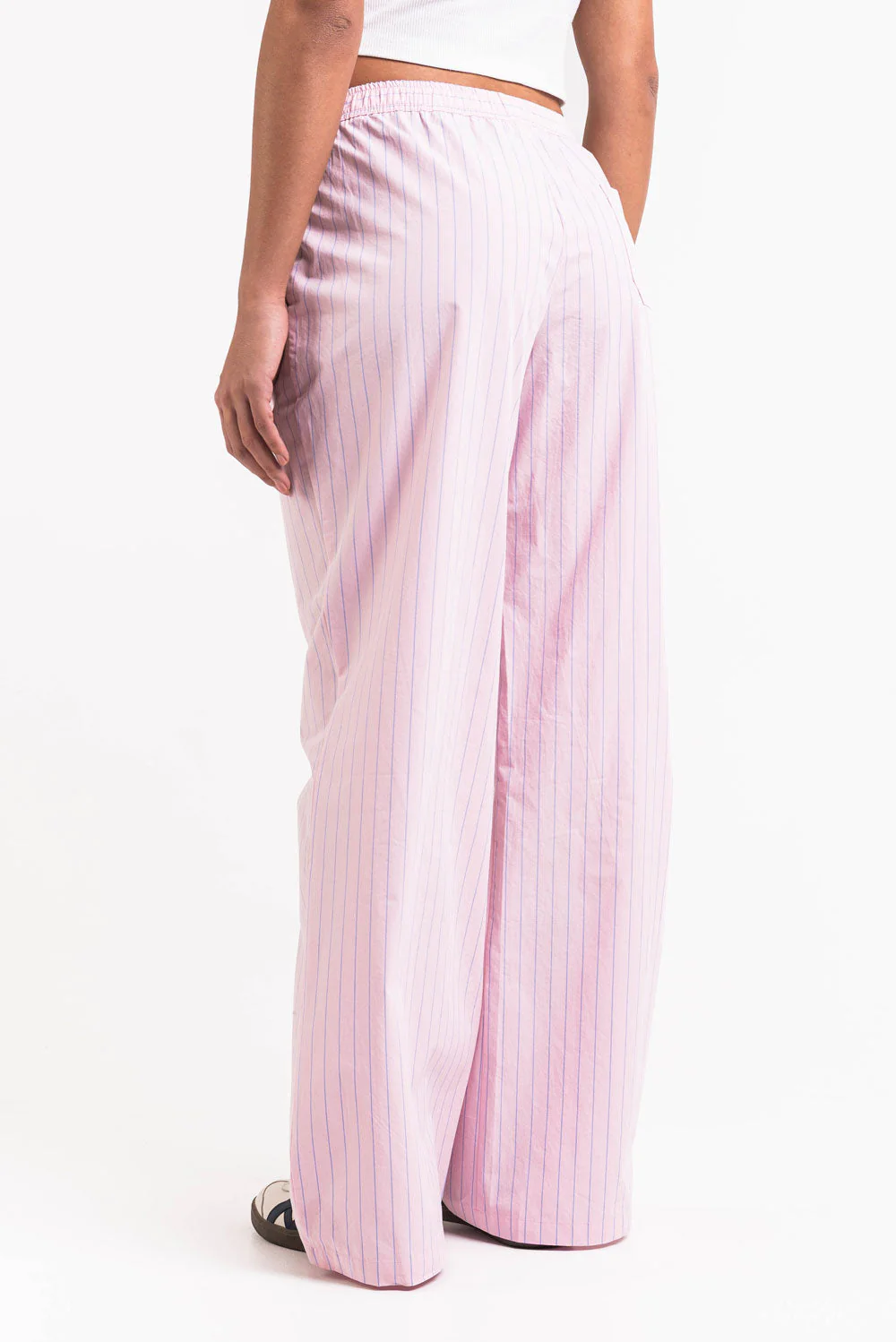 Mandy 01Mid Rette Loungebukser - Pink Striped - Image 3