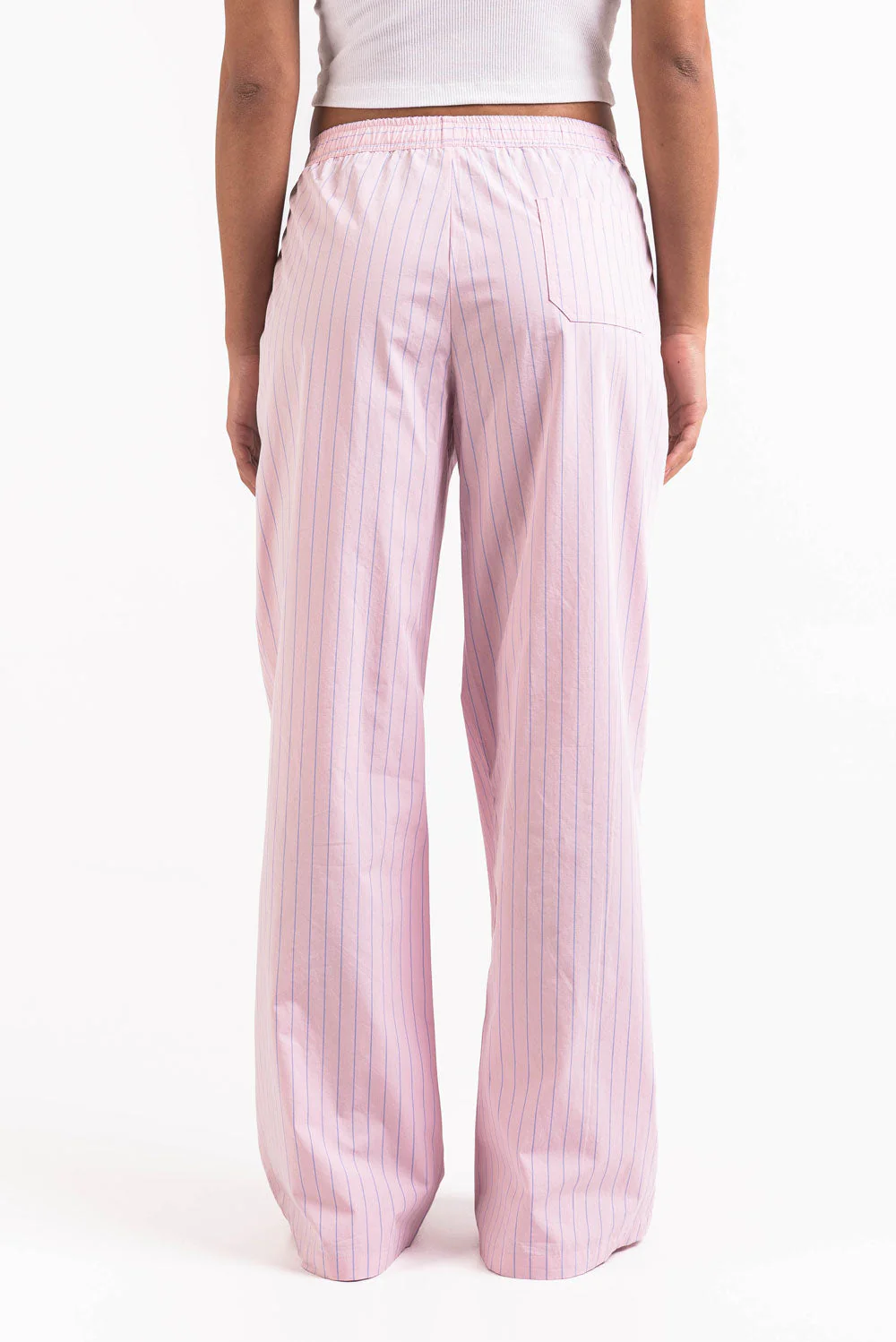 Mandy 01Mid Rette Loungebukser - Pink Striped - Image 6