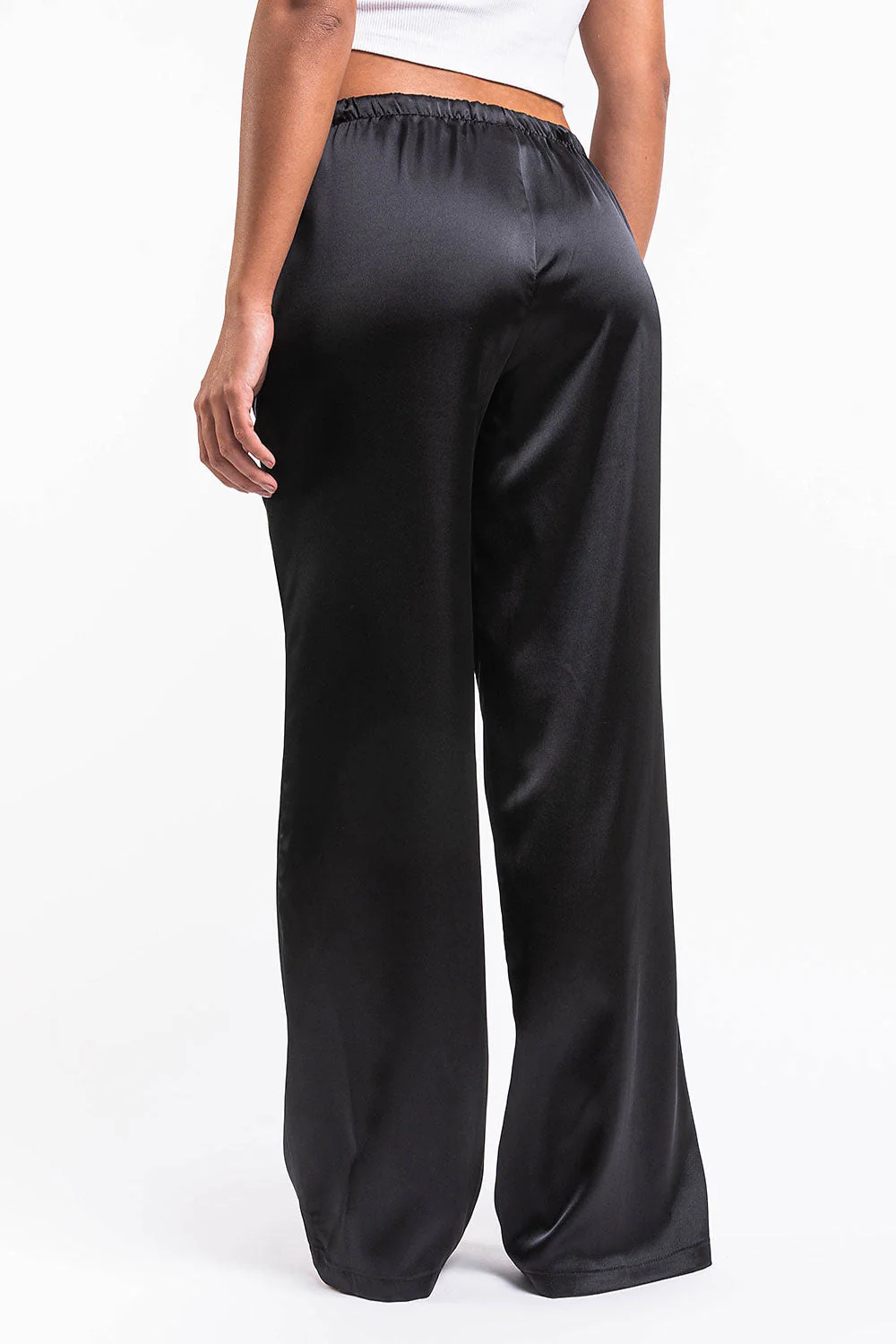 Mel 03Low Rette Satengbukser - Black - Image 3