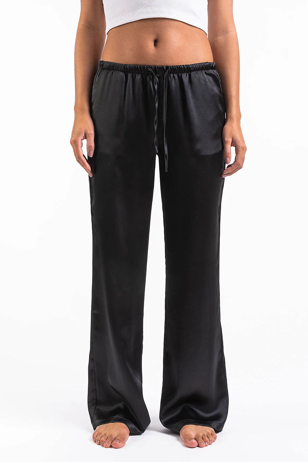 Mel 03Low Rette Satengbukser - Black - Image 4