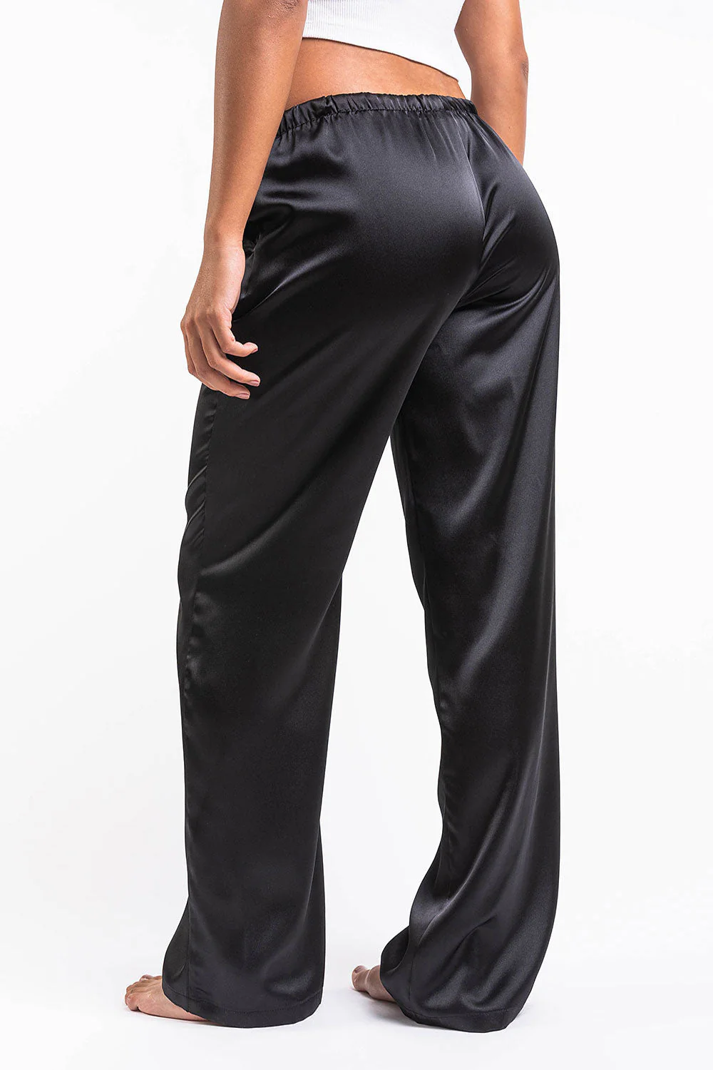 Mel 03Low Rette Satengbukser - Black - Image 5