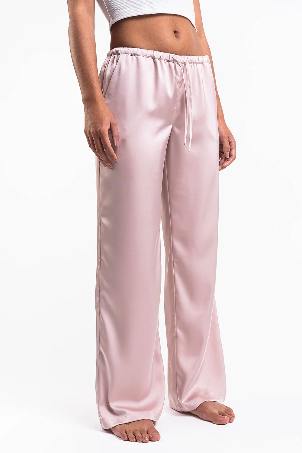 Mel 03Low Rette Satengbukser - Pink - Image 3