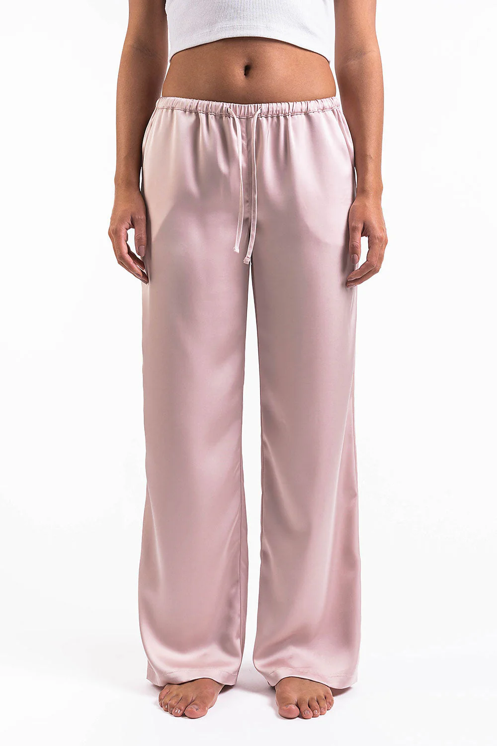 Mel 03Low Rette Satengbukser - Pink - Image 5